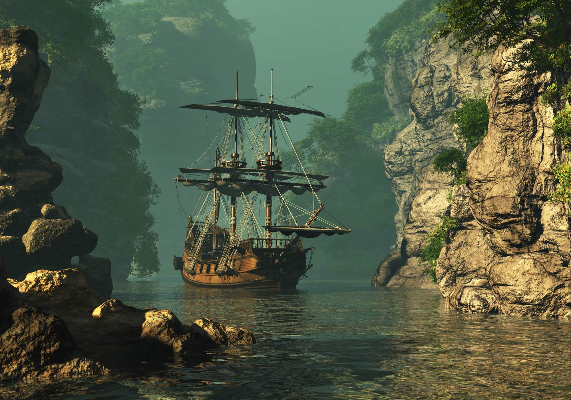 2000x1400 PIRATENSHIP Photo Wallpaper VLIES 500x280cm (3307A)Paraten Sea Pirate Ship Children's Room Wall Wallpaper Incl. Wallpaper Non Woven Wallpaper Image Decoration Wall Decoration Modern Motion Wallpaper Panorama Poster XXL : Amazon.nl: DIY & Tools