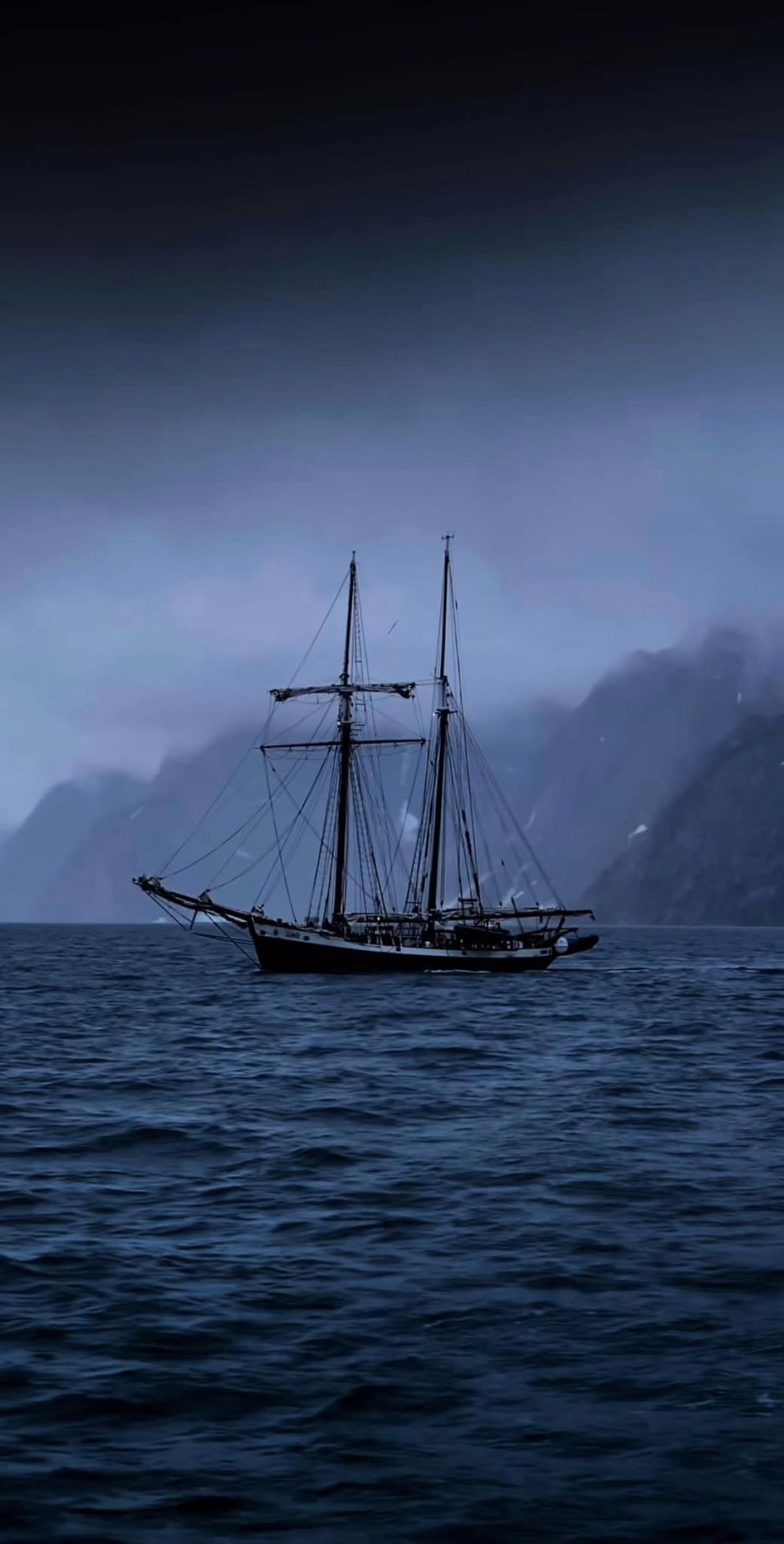 1200x2363 Dark Ship Sailing On The Sea