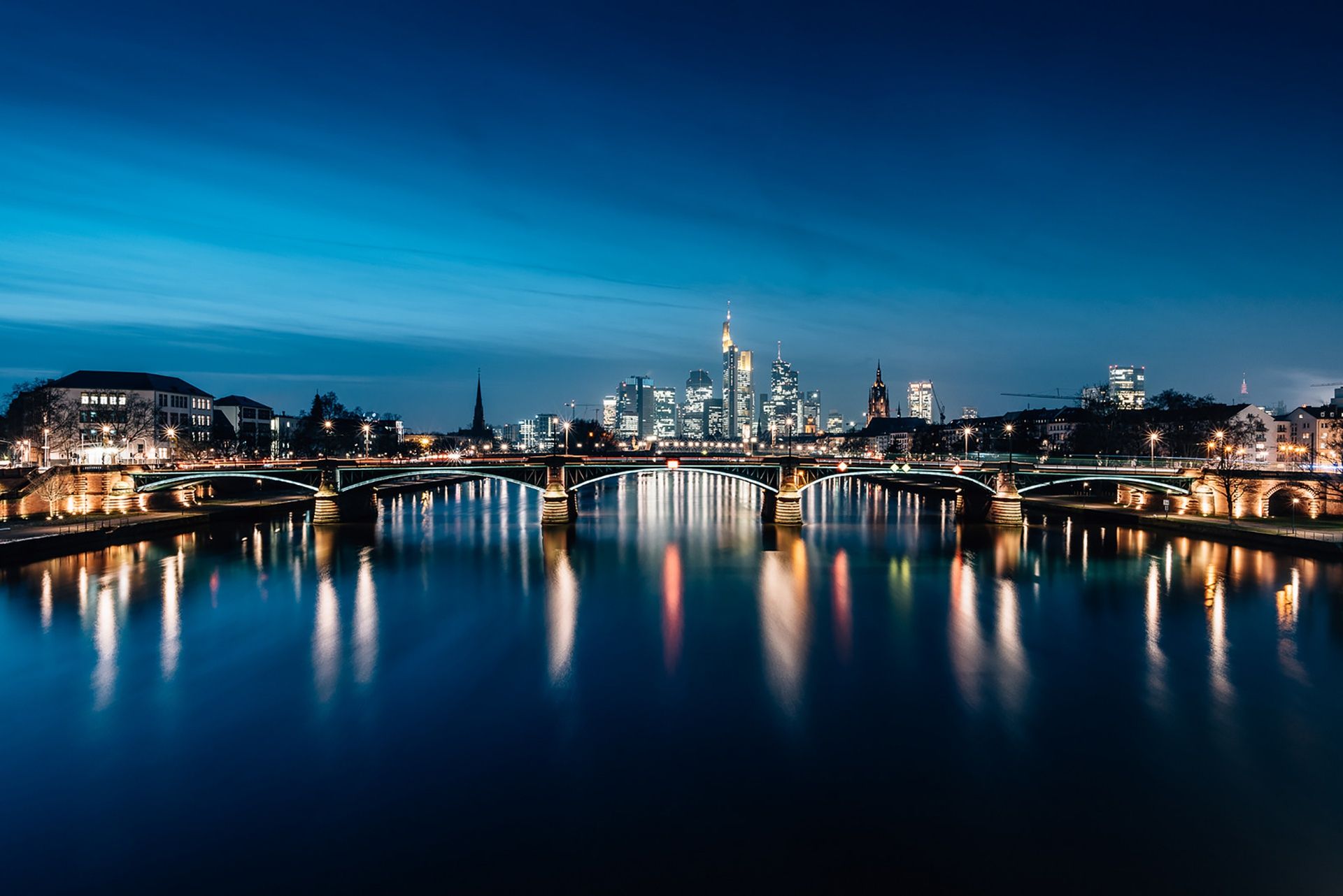 1920x1282 Wallpaper Frankfurt, Germany, blue hour for mobile and desktop, section город, resolution 1920x1282