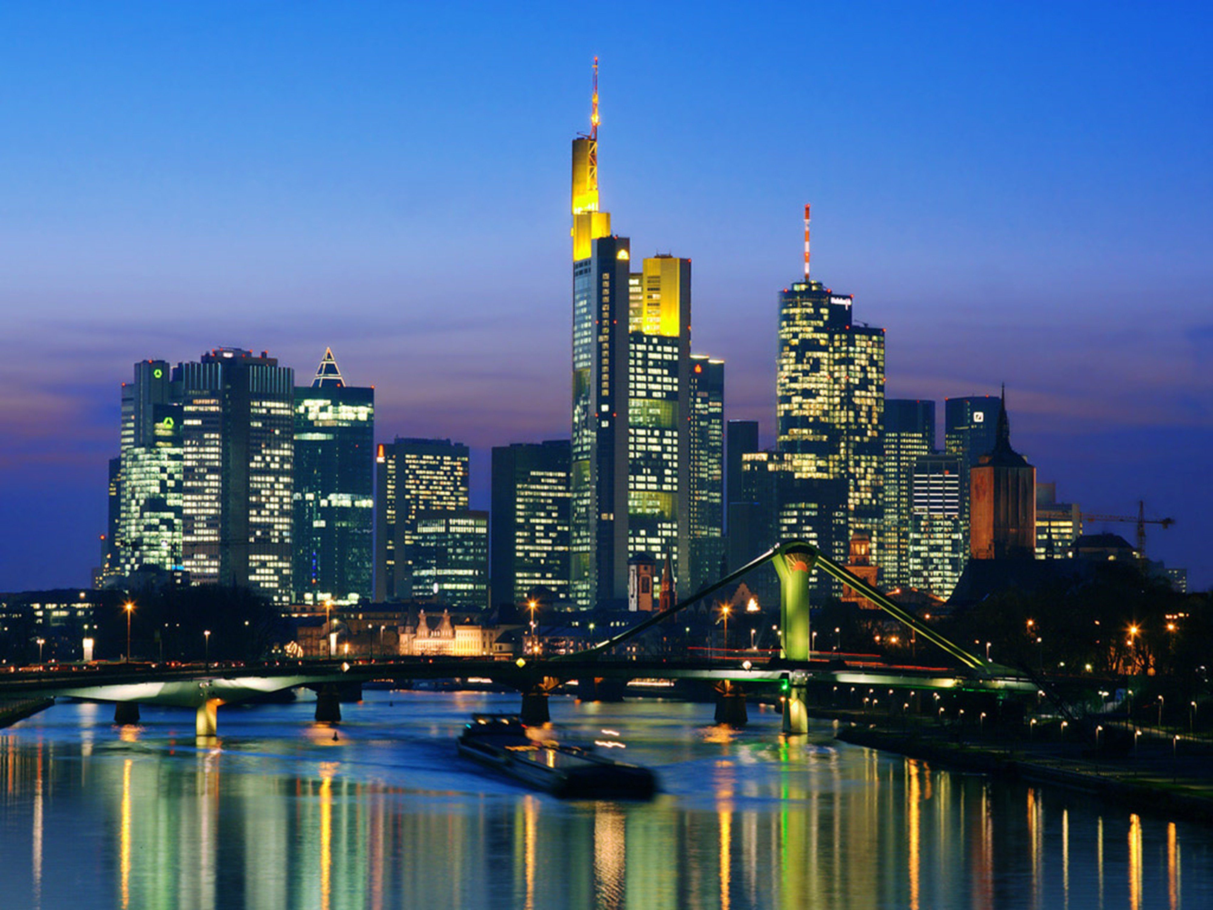 4000x3000 skyline, Night, Frankfurt, Germany, Cityscape, City, 4000x Building Wallpaper HD / Desktop and Mobile Background