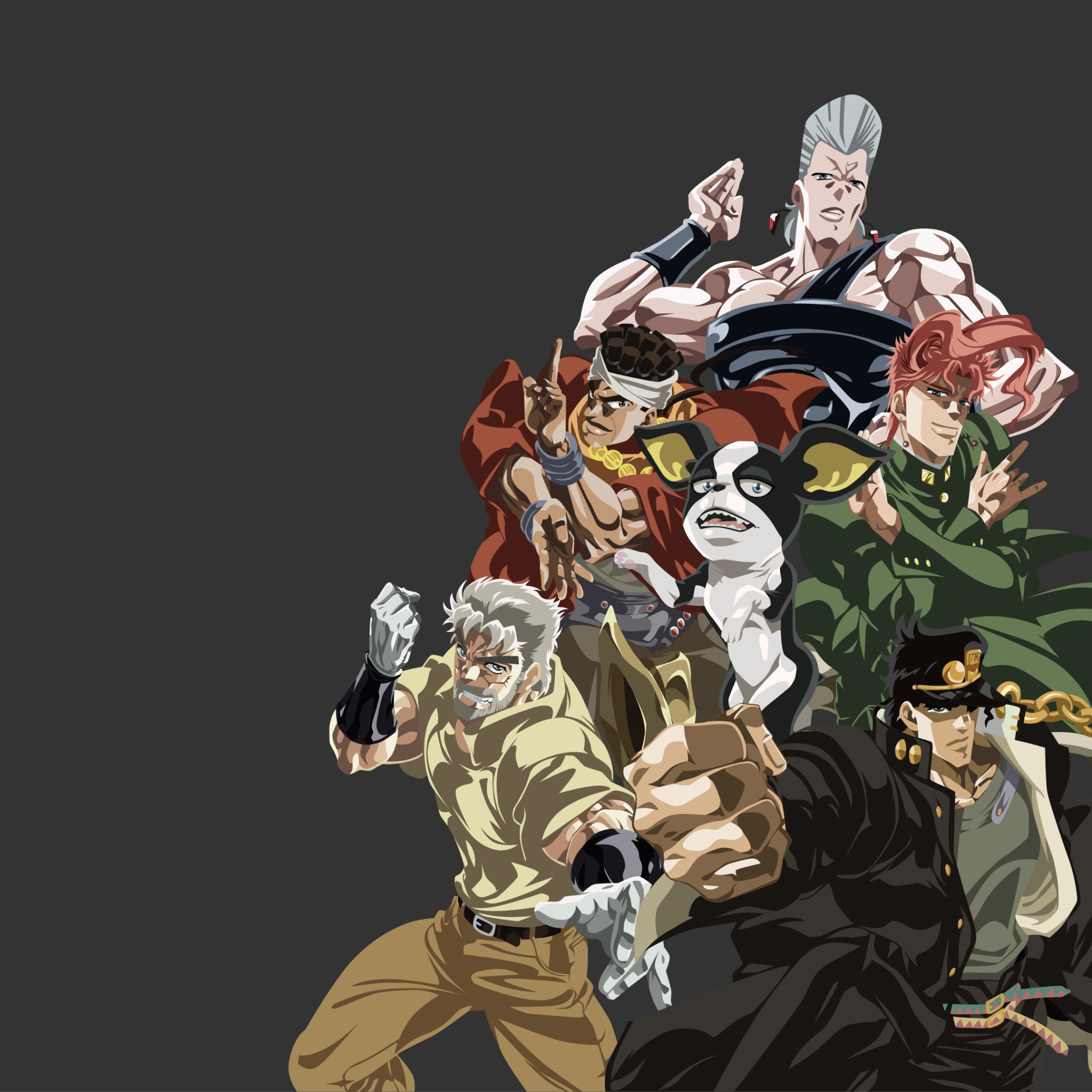 2048x2048 JoJo's Bizarre Adventure Stardust Crusaders 4K Wallpaper