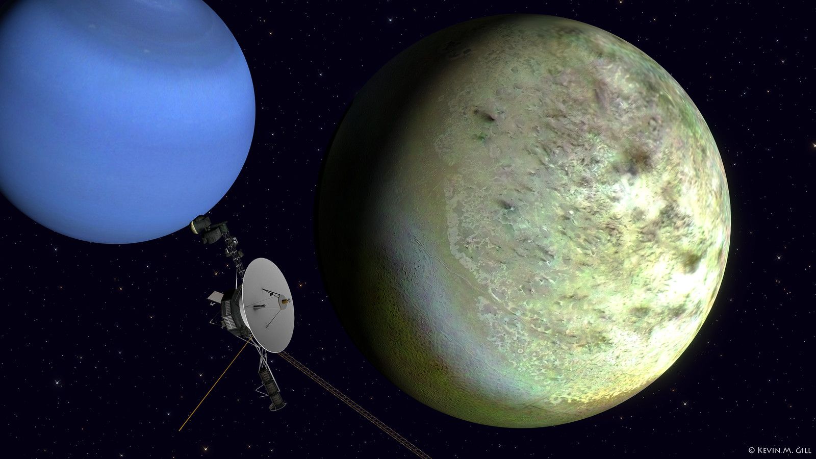 1600x900 Triton Over Neptune. Used The Recent NASA JPL Triton Map Ge