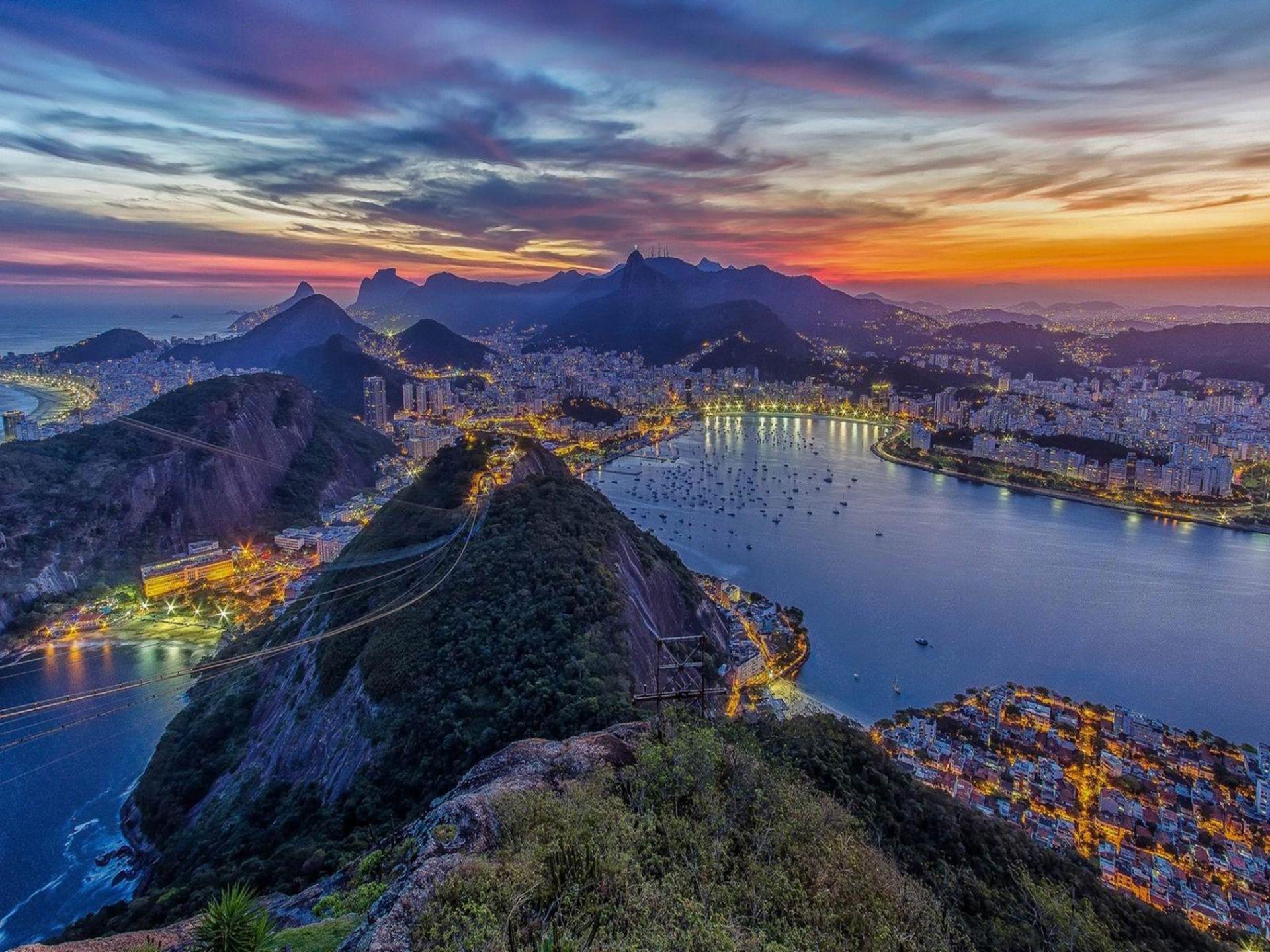 1920x1440 Rio de Janeiro Twilight Sunset Brazil South America Ultra HD