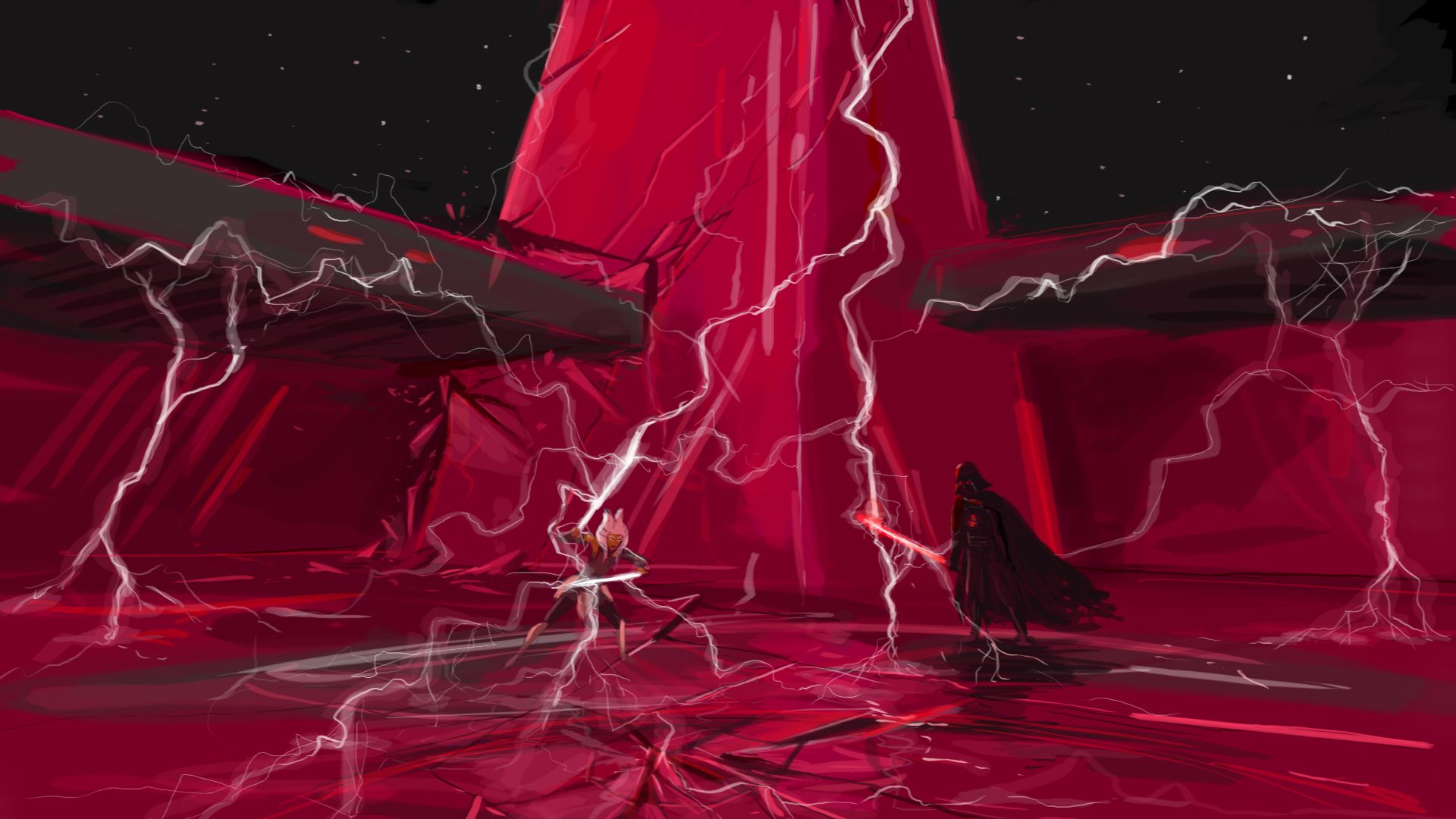 1920x1080 Showdown in the Sith Temple. Sterling Sheehy's Art Archive