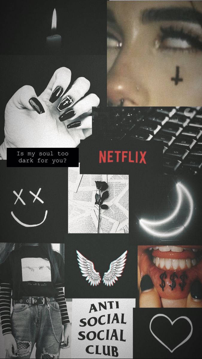 675x1200 Download Dark E Girl Aesthetic Collage Wallpaper