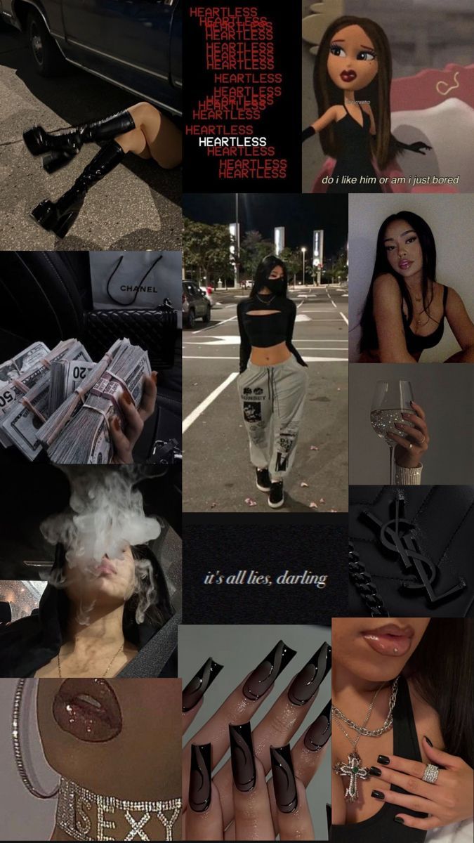 675x1200 Baddie aesthetic black phone wallpaper