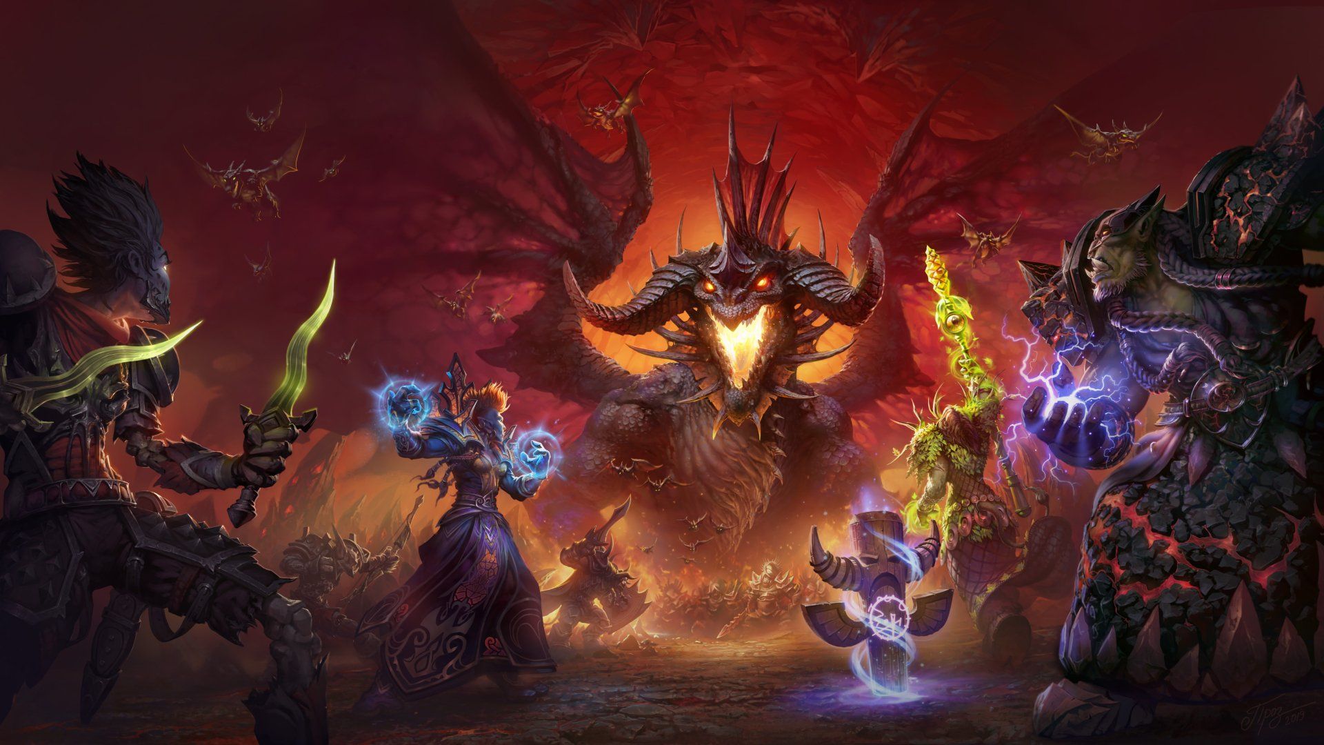 1920x1080 Onyxia's Fury: Orc Shamans Face the Dragon