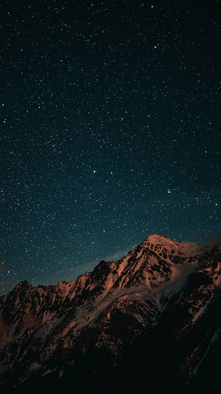 720x1280 Night Sky and Snow Mountains