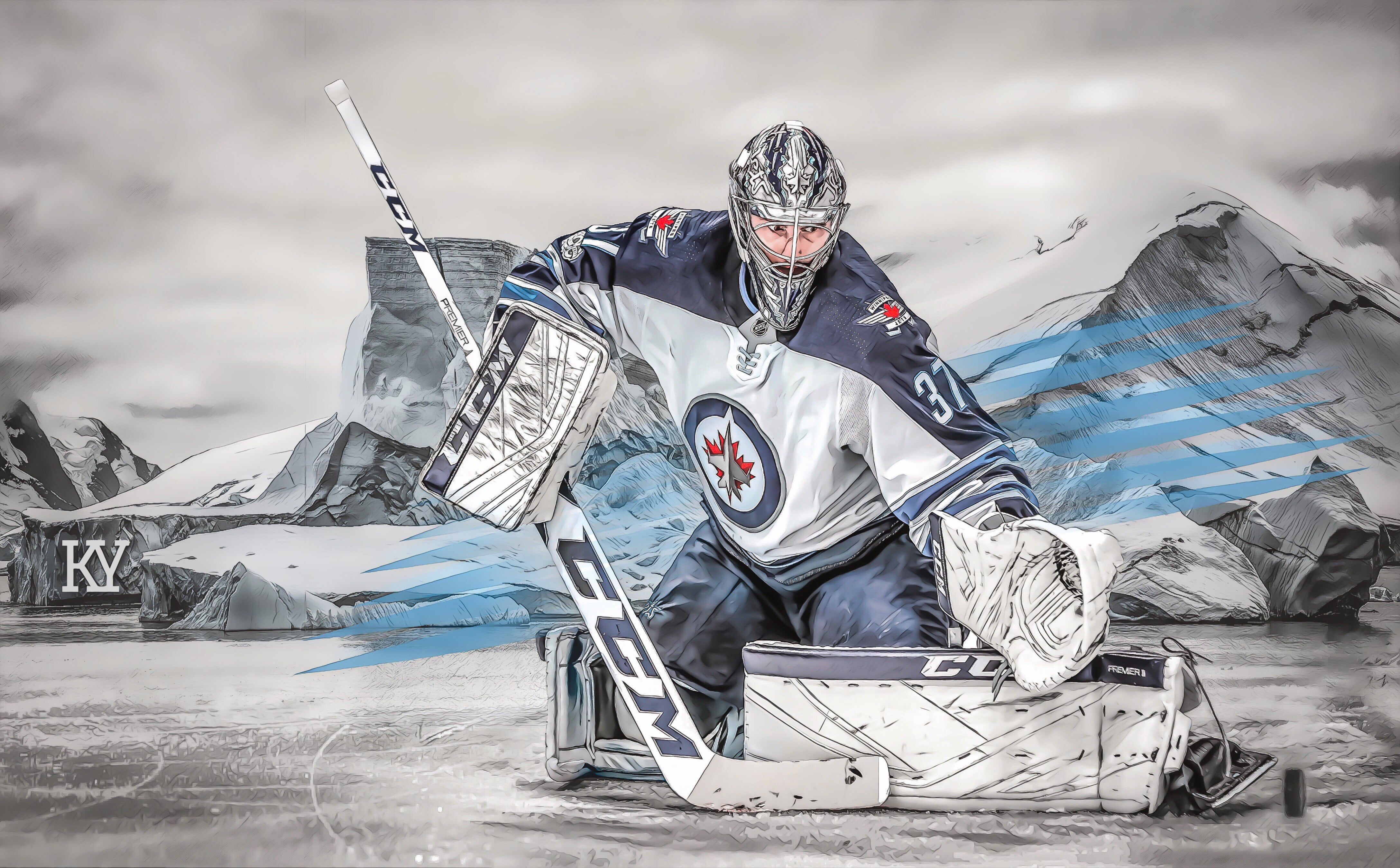 4352x2697 He who stops hella pucks; it's Connor Hellebuyck
