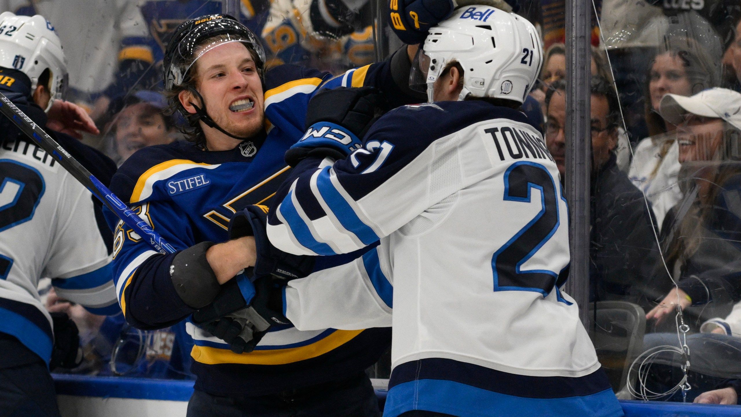 2560x1440 Connor Hellebuyck And The Jets Host The Blues In Game 7 Of Their 1st Round NHL Playoff Series