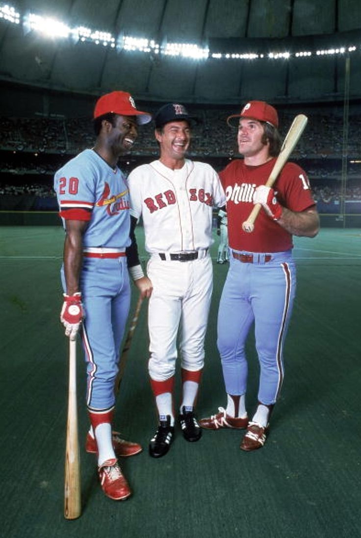 736x1096 Lou Brock, Carl Yastrzemski and Pete Rose. 1979 All Star Game in Seattle