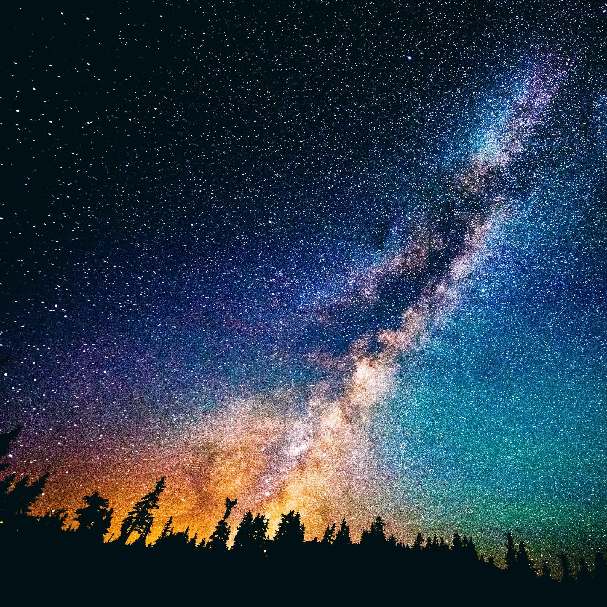 2048x2048 Nature Fantasy Shiny Starry Dark Scenery iPad Air Wallpaper Free