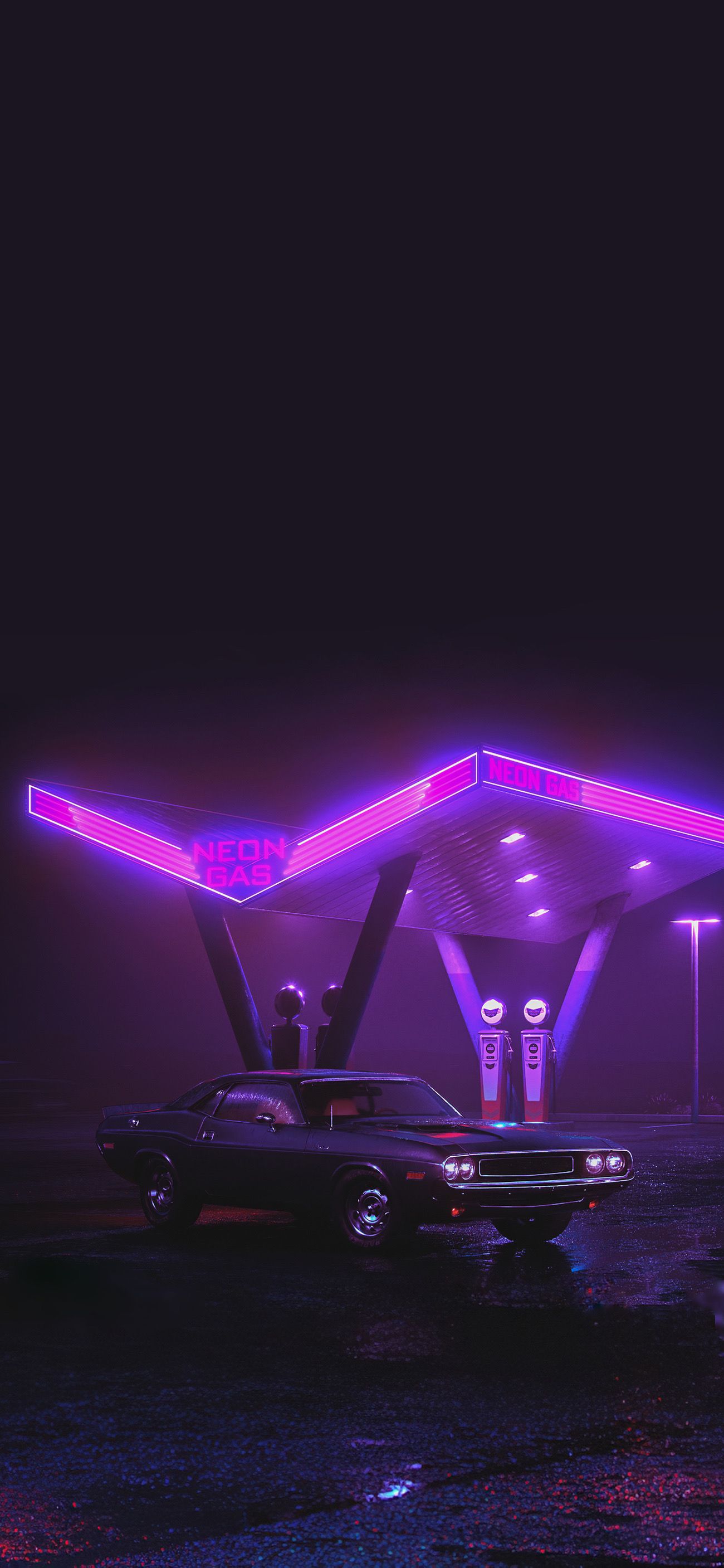 1300x2814 Wallpaper Night, Cars, Automotive Lighting, Purple, Hood, Background Free Image