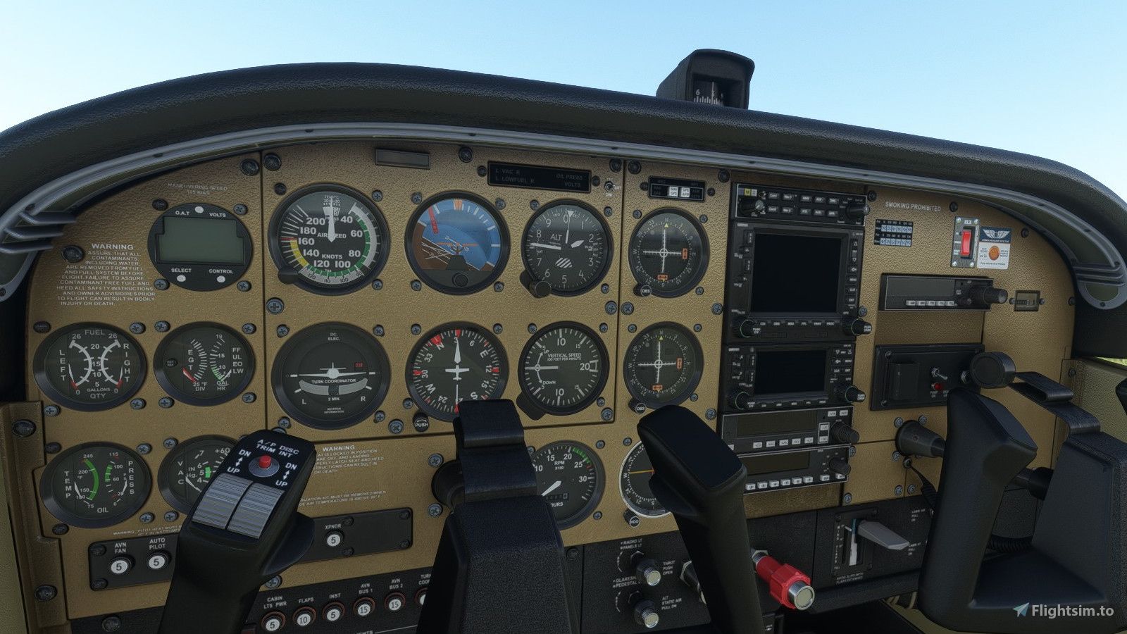 1600x900 Asobo Cessna 172 beige cockpit Liveries for MSFS