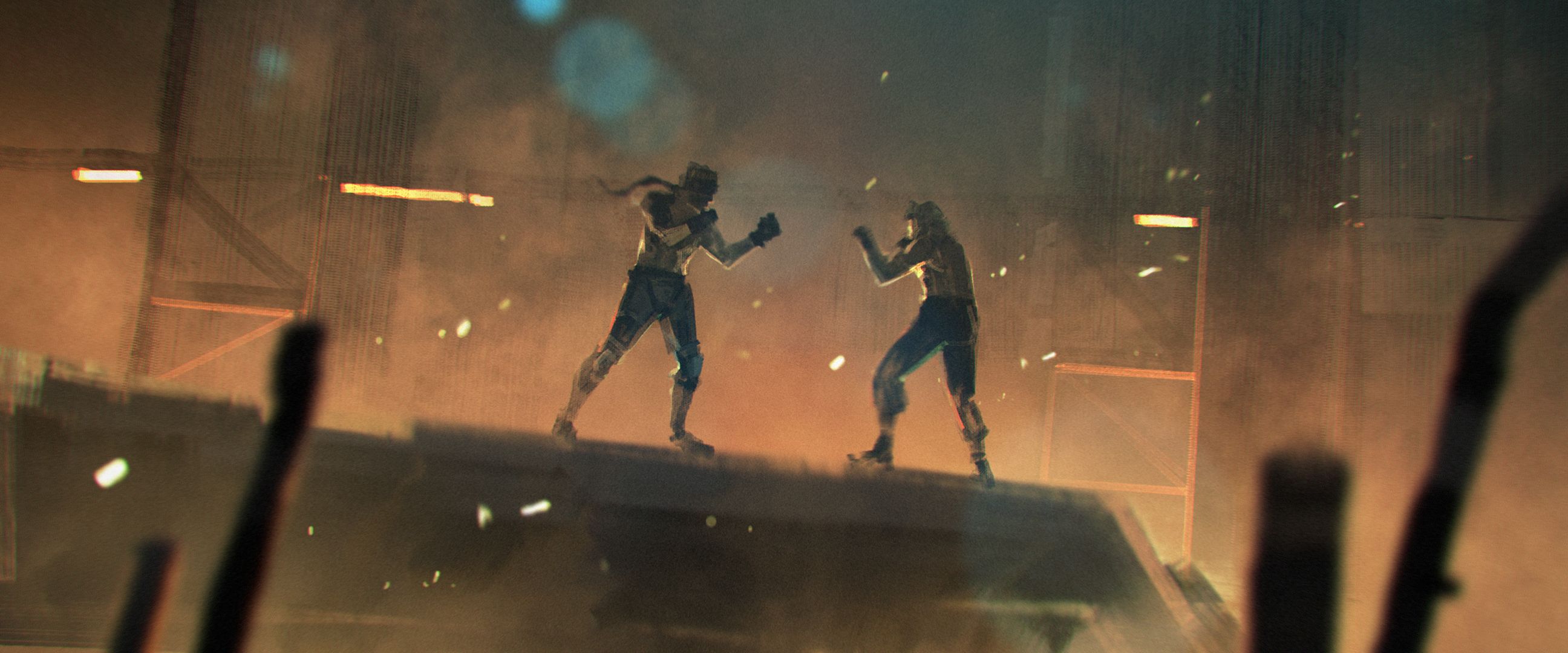 2592x1080 Rooftop Duel: Liquid vs Solid Snake