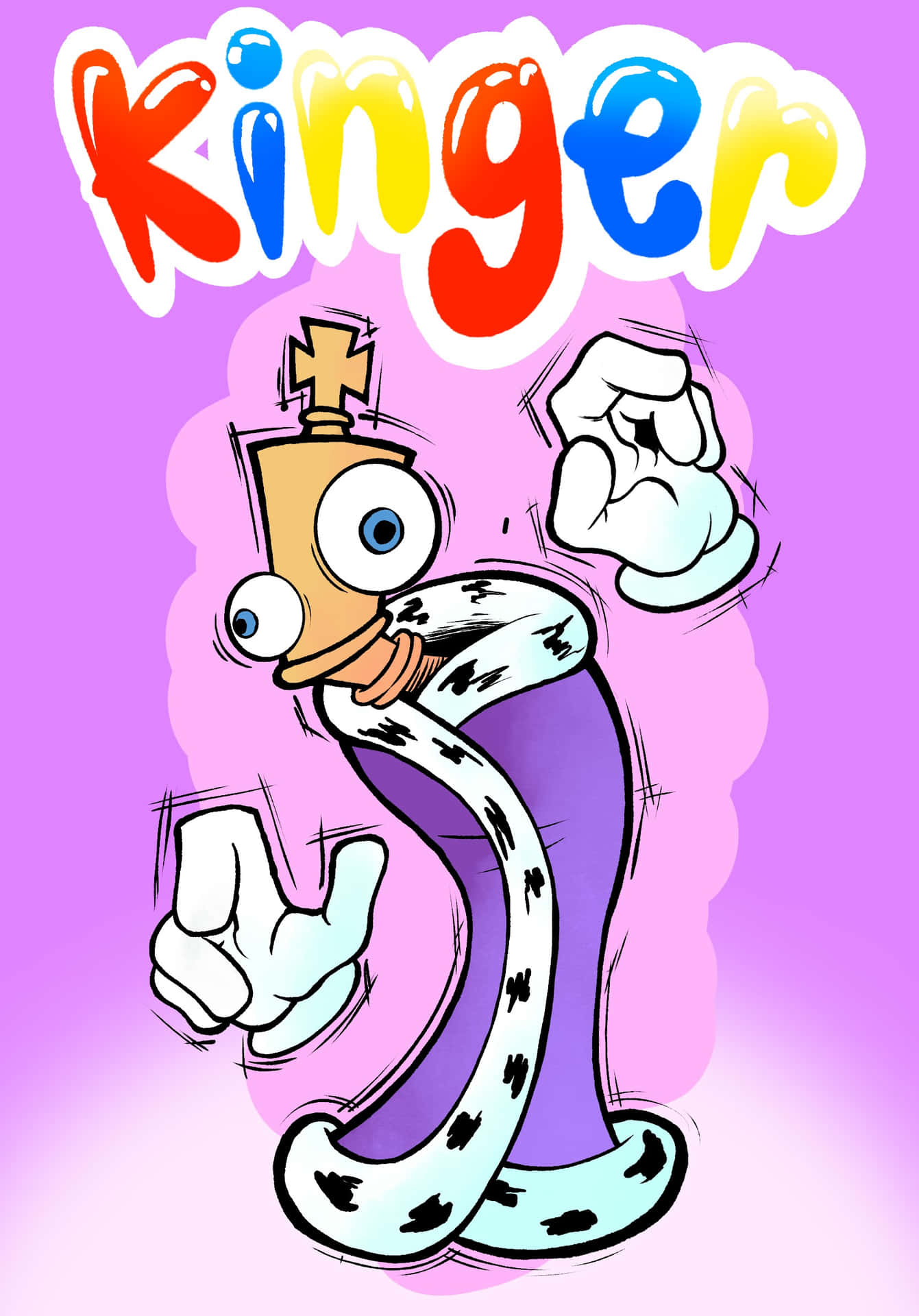 1341x1920 Download Kinger Cartoon Character Flexing Wallpaper