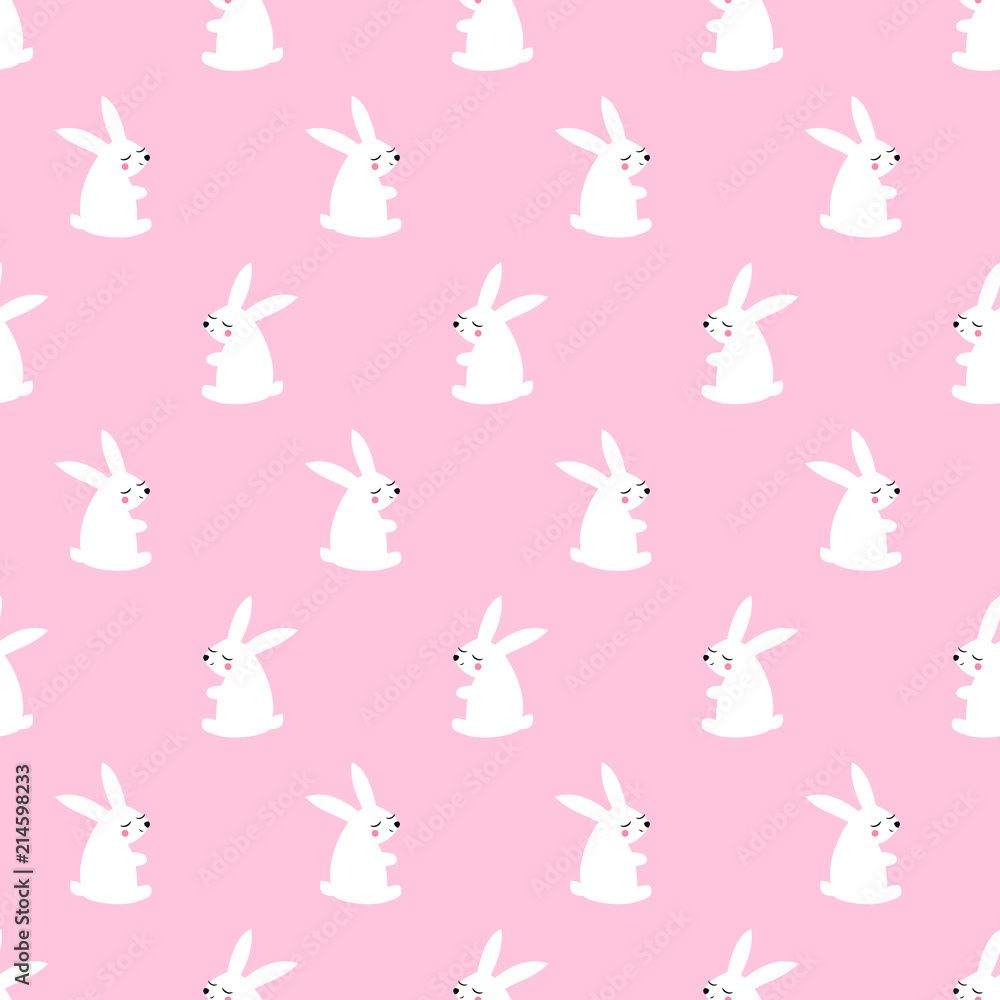 White Rabbit Patterns Pink Background Pink Rabbit Wallpapers - Top Free Pink Rabbit Backgrounds - WallpaperAccess
