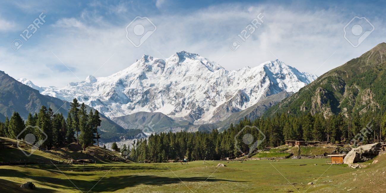 1300x650 Nanga Parbat And Fairy Meadows Panorama, Himalaya, Pakistan , Picture and Royalty Free Image. Image 17959801