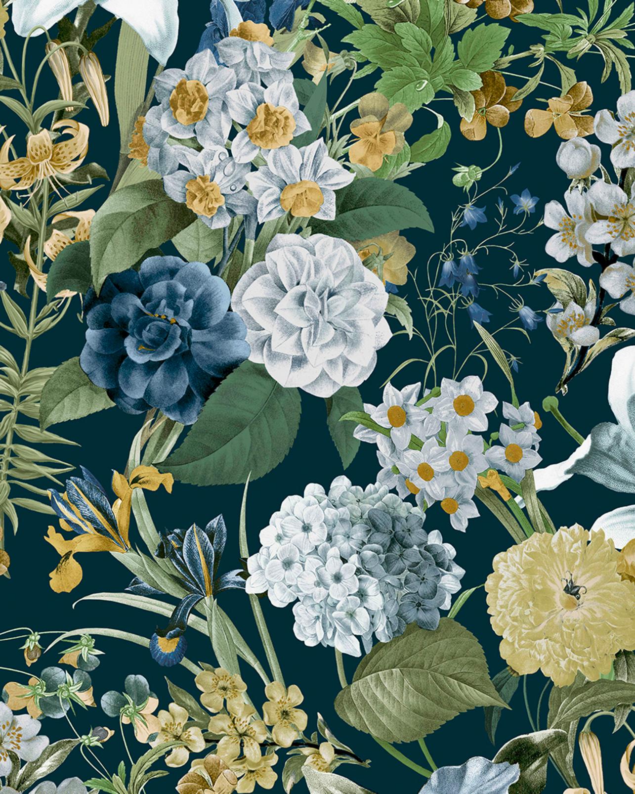 1285x1606 Glasshouse Flora Wallpaper & Brown