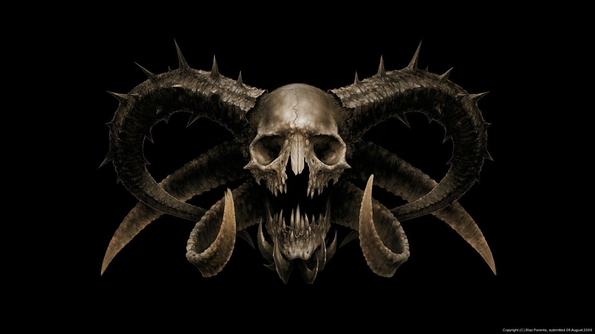 1920x1080 Dark Demon Skull HD Wallpaper: Embrace the Evilx1080