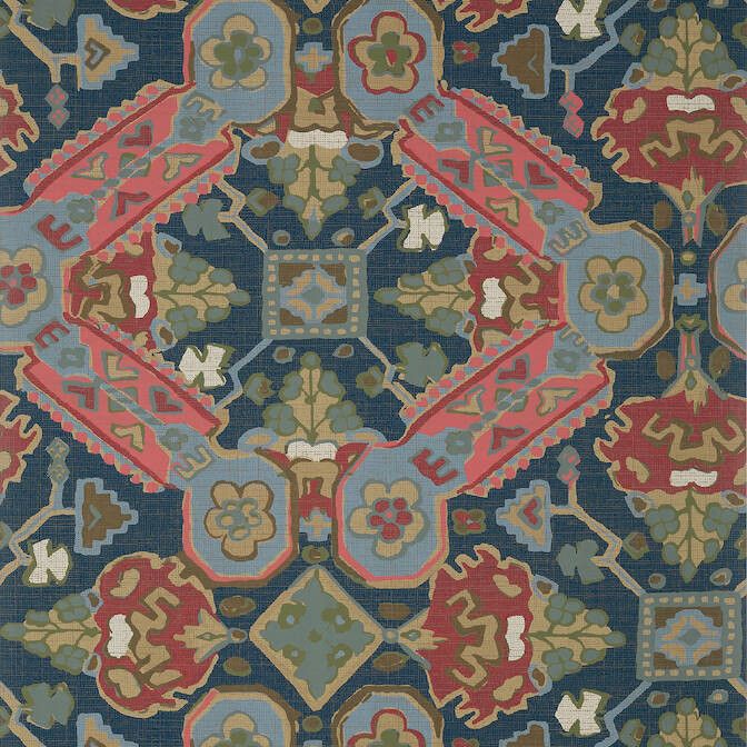 672x672 Persian Carpet Navy T10829