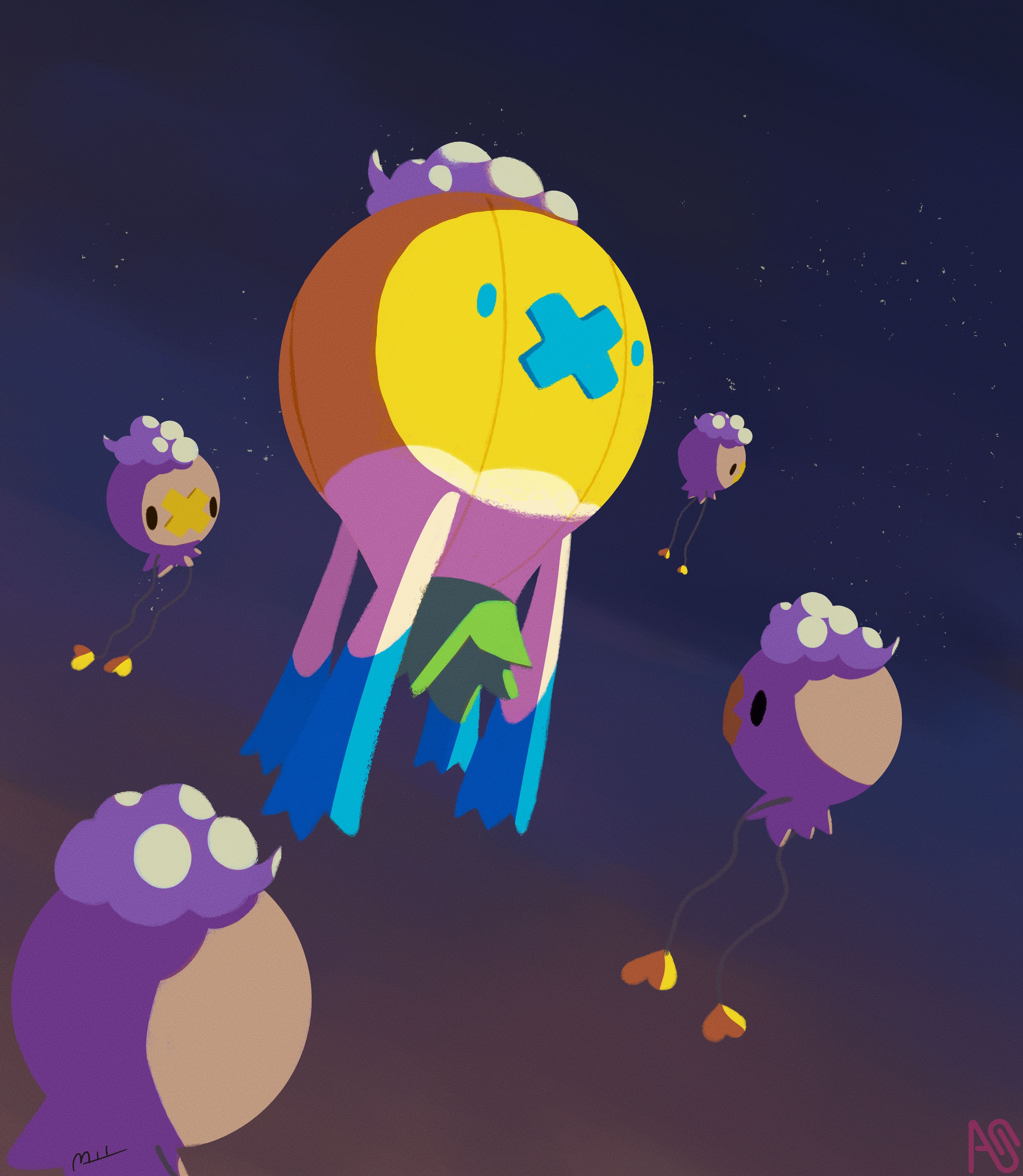 3760x4320 Shiny Drifblim and Drifloons Average ART street