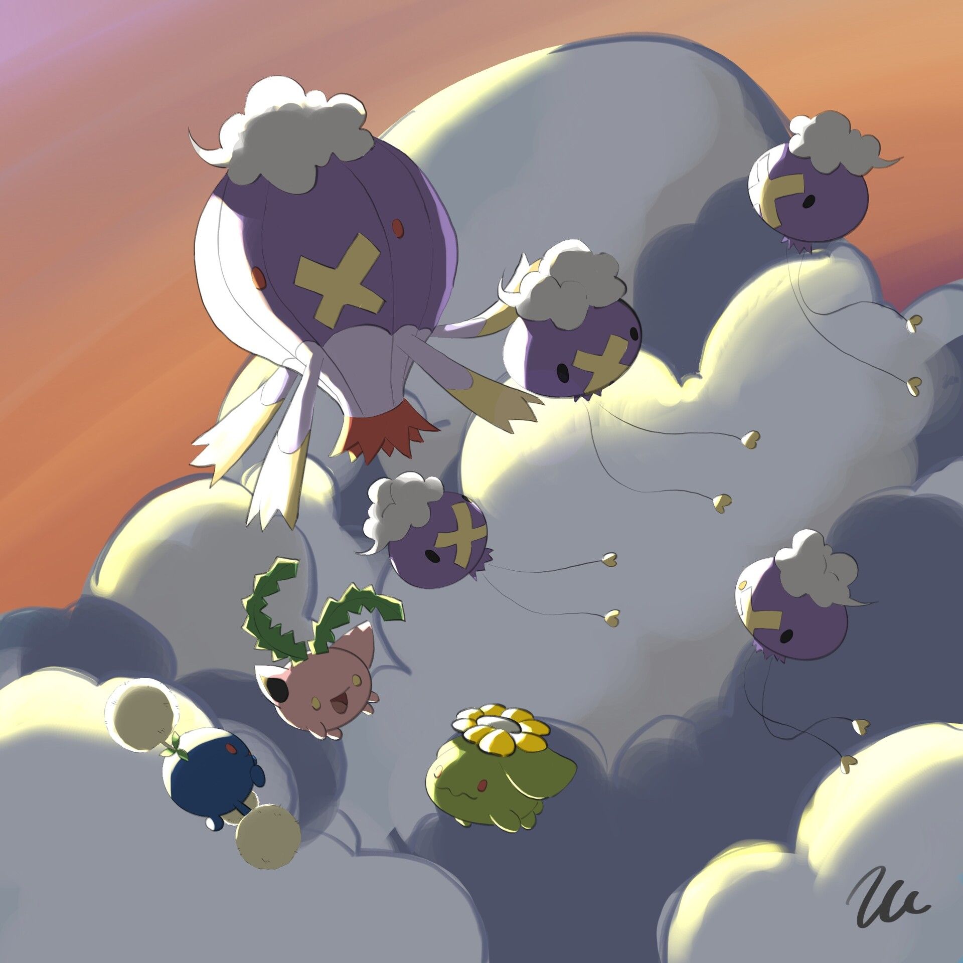 1920x1920 Drifloon Pokémon fan art
