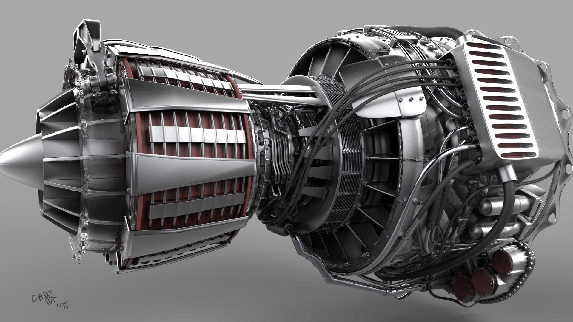 1920x1080 Turbofan Jet Engine
