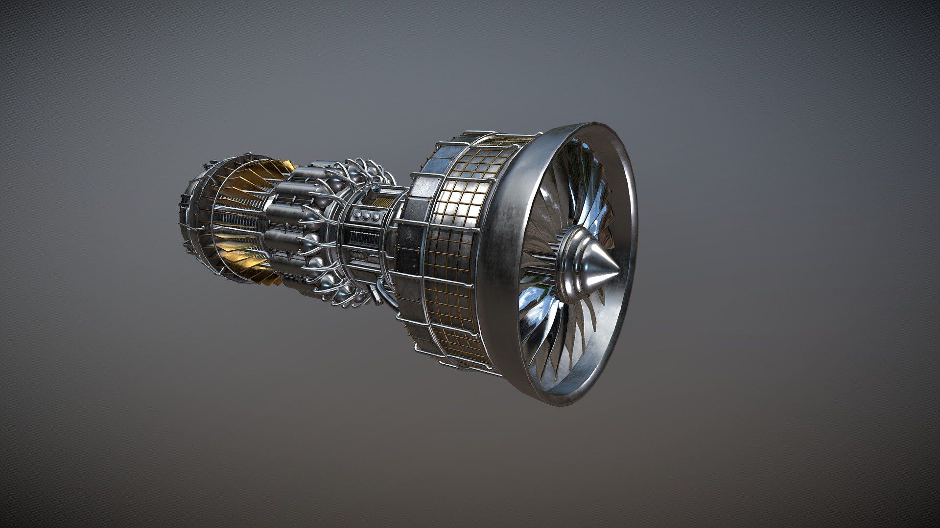 1920x1080 Turbine. Turbofan Engine Free 3D model by blenderbirb [349790f]