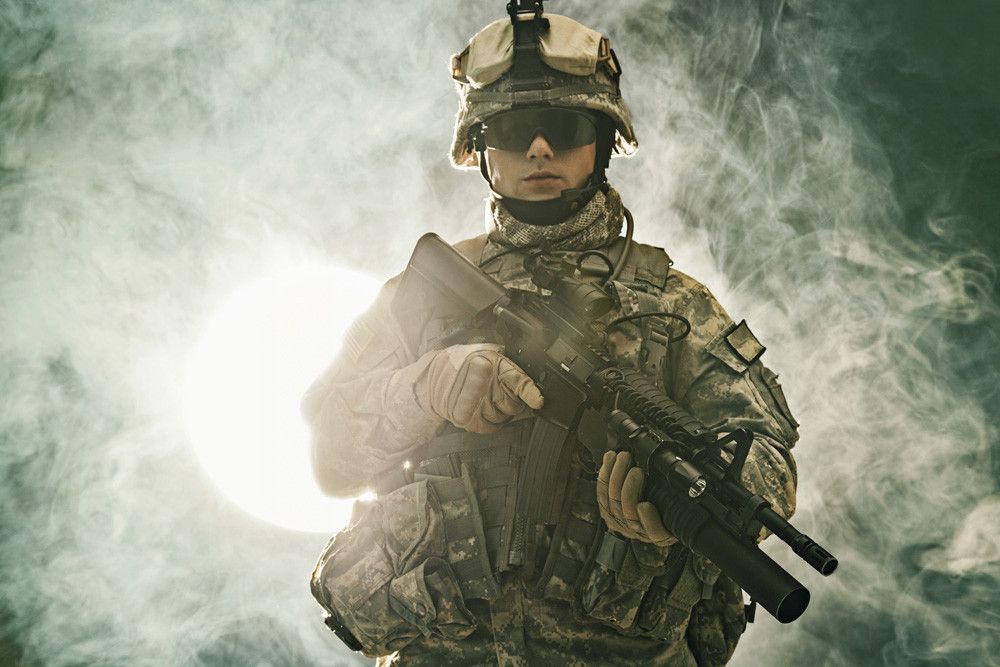 1000x667 United States Paratrooper Airborne Infantry In The Smoke. Poster Print By Oleg Zabielin Stocktrek Image # VARPSTZAB100802M