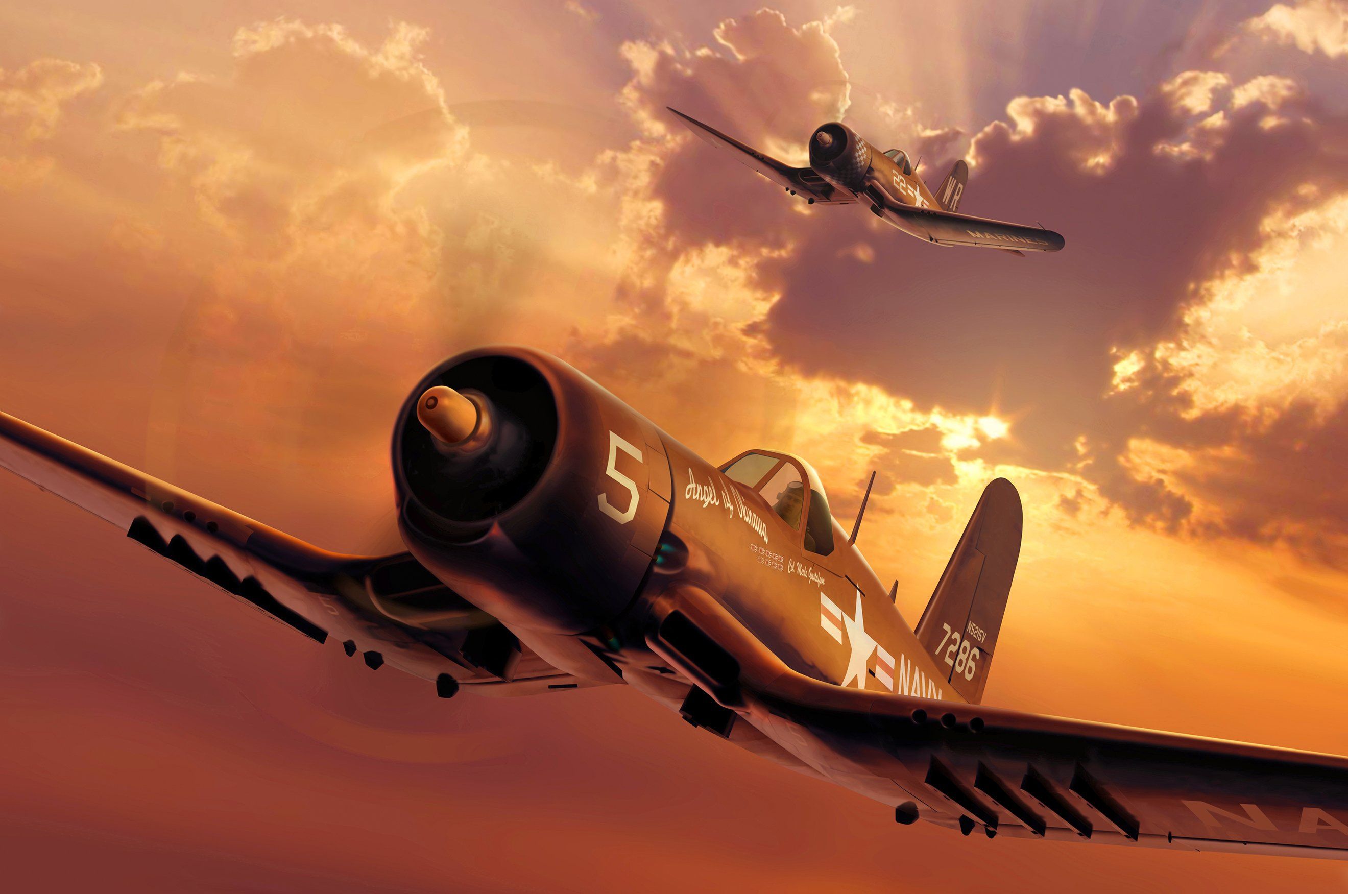 2640x1751 Wallpaper Figure, USA, American, Carrier Based Fighter, US NAVY, USMC, F4U 4 Corsair, Chance Vought For Mobile And Desktop, Section авиация, Resolution 2640x1751