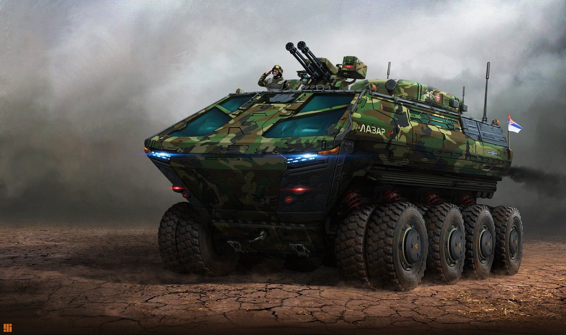 1920x1136 Futuristic Military Minigun Vehicle Fi HD Wallpaper By Ivan Sevicx1136