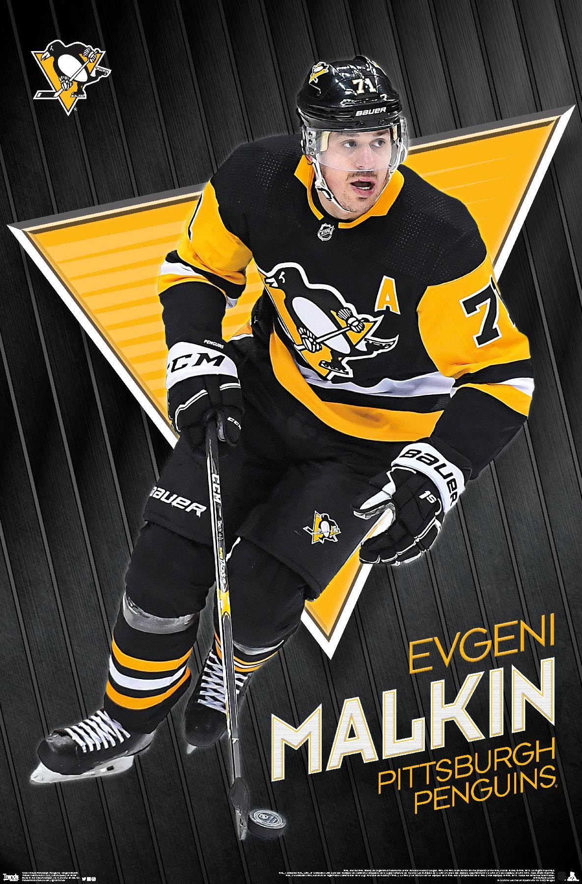 1185x1800 Trends International NHL Pittsburgh Penguins Malkin 19 Wall Poster, 22.375 x Unframed Version : Sports & Outdoors