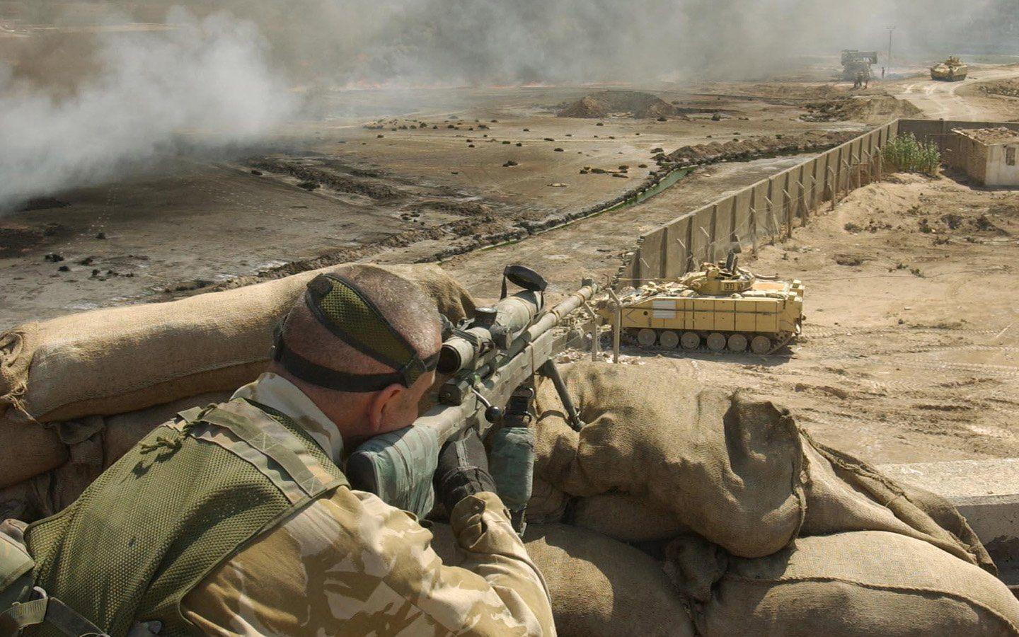 1440x900 Soldiers army military deserts snipers British British Army L115A3