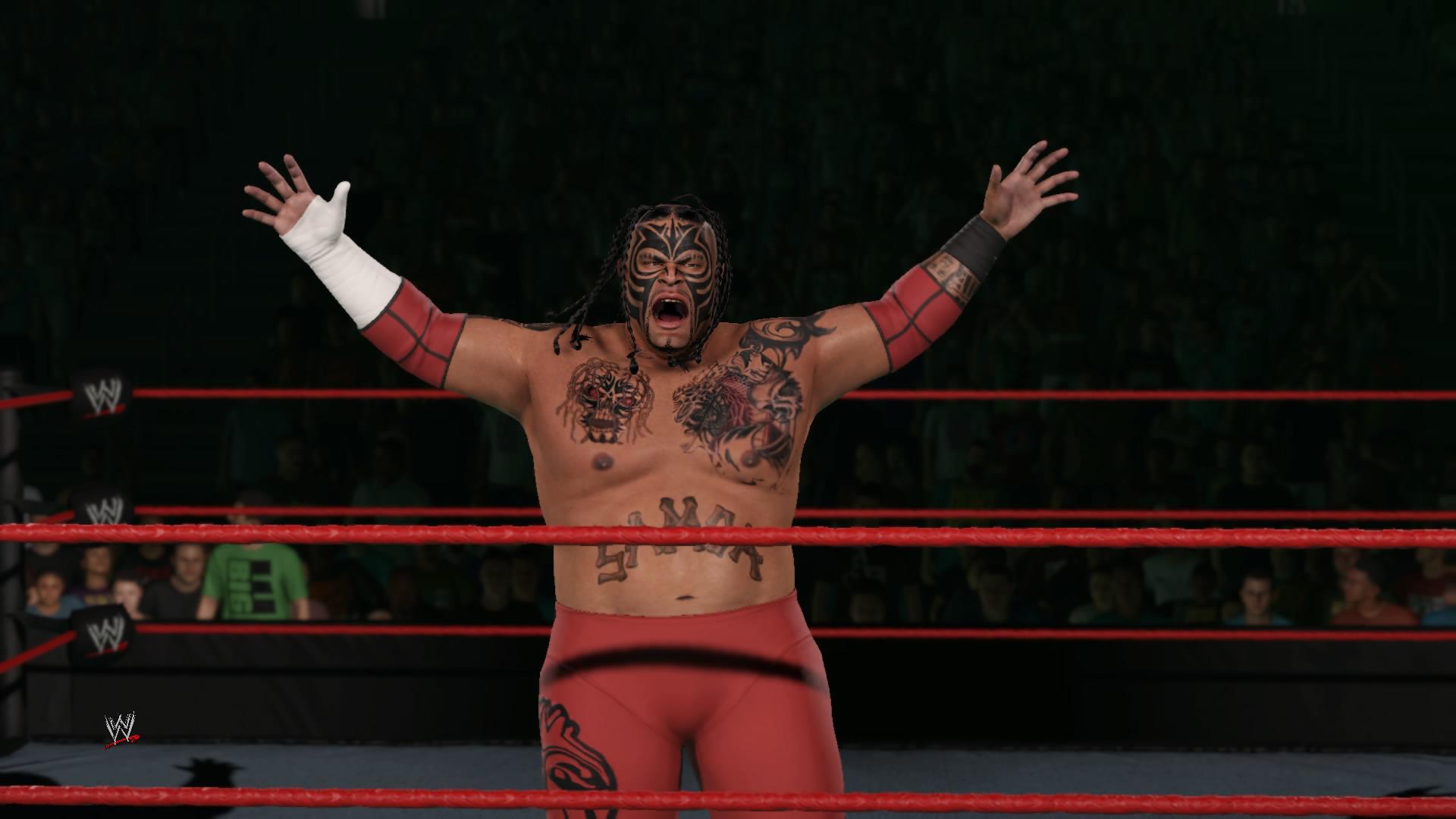 1920x1080 Tribal Chief v The Samoan Bulldozer. (RIP Umaga) Could Umaga knock off Reigns if they collided current day? Who you got?