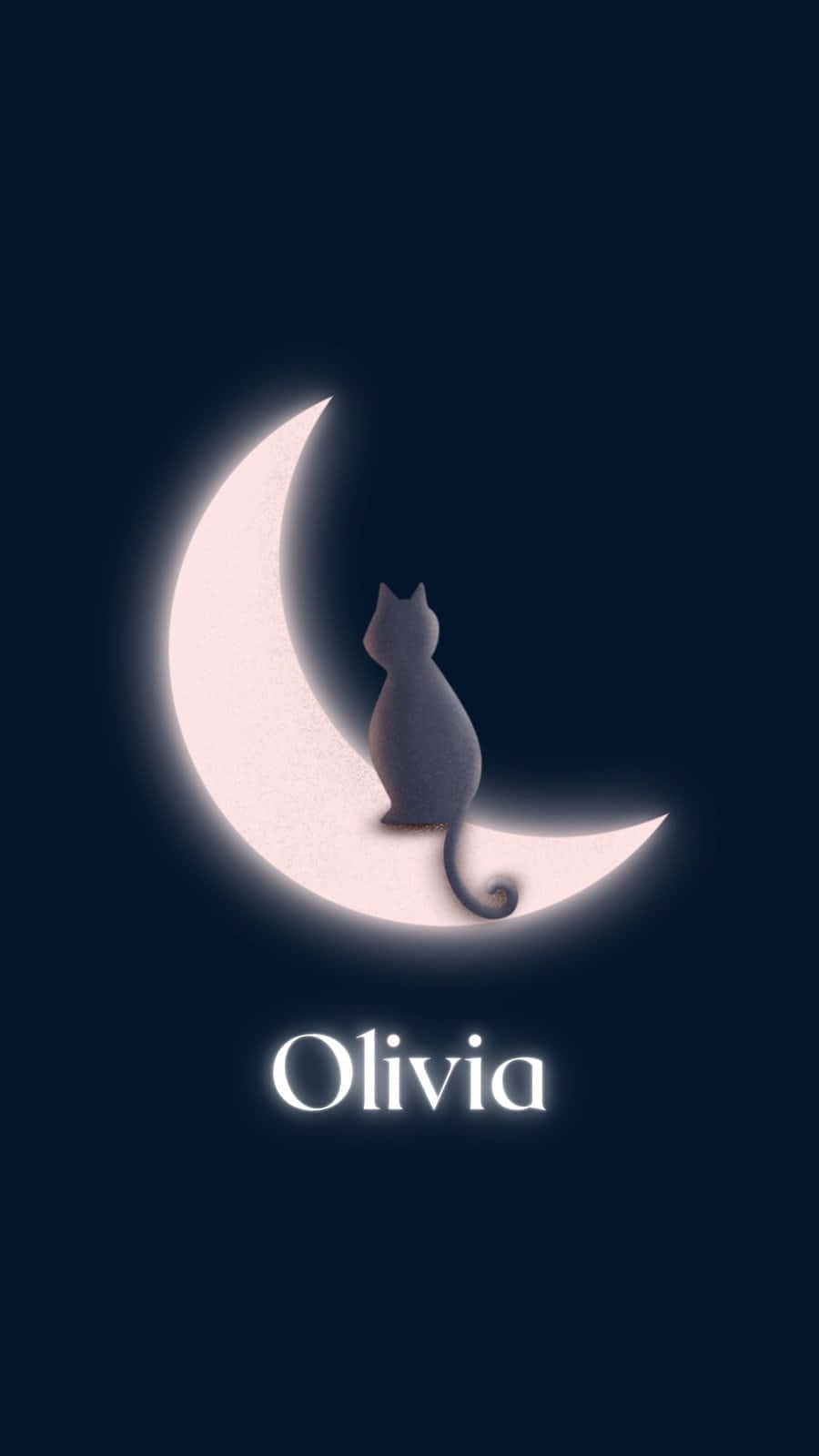 900x1600 Download Moonlit Cat Silhouette Olivia Wallpaper