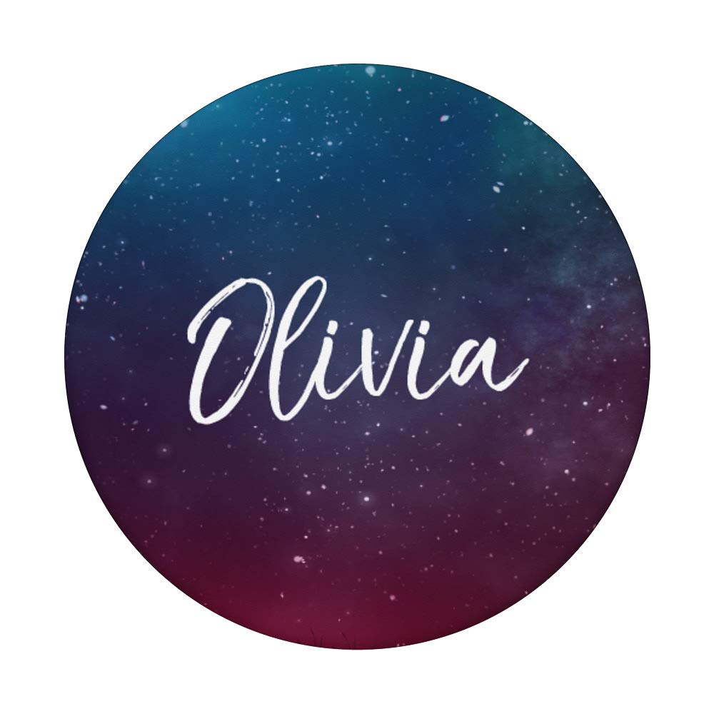 1000x1000 Olivia Name Colorful Girl Universe Space Cute Pink Blue PopSockets PopGrip: Swappable Grip for Phones & Tablets : Cell Phones & Accessories