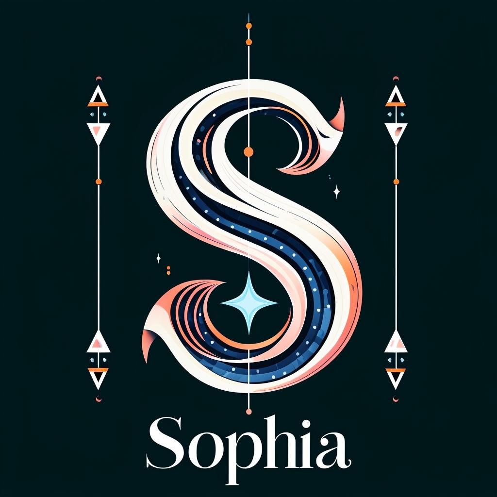 1024x1024 Elegant Modern Letter S Design with Sophia Name Monogram