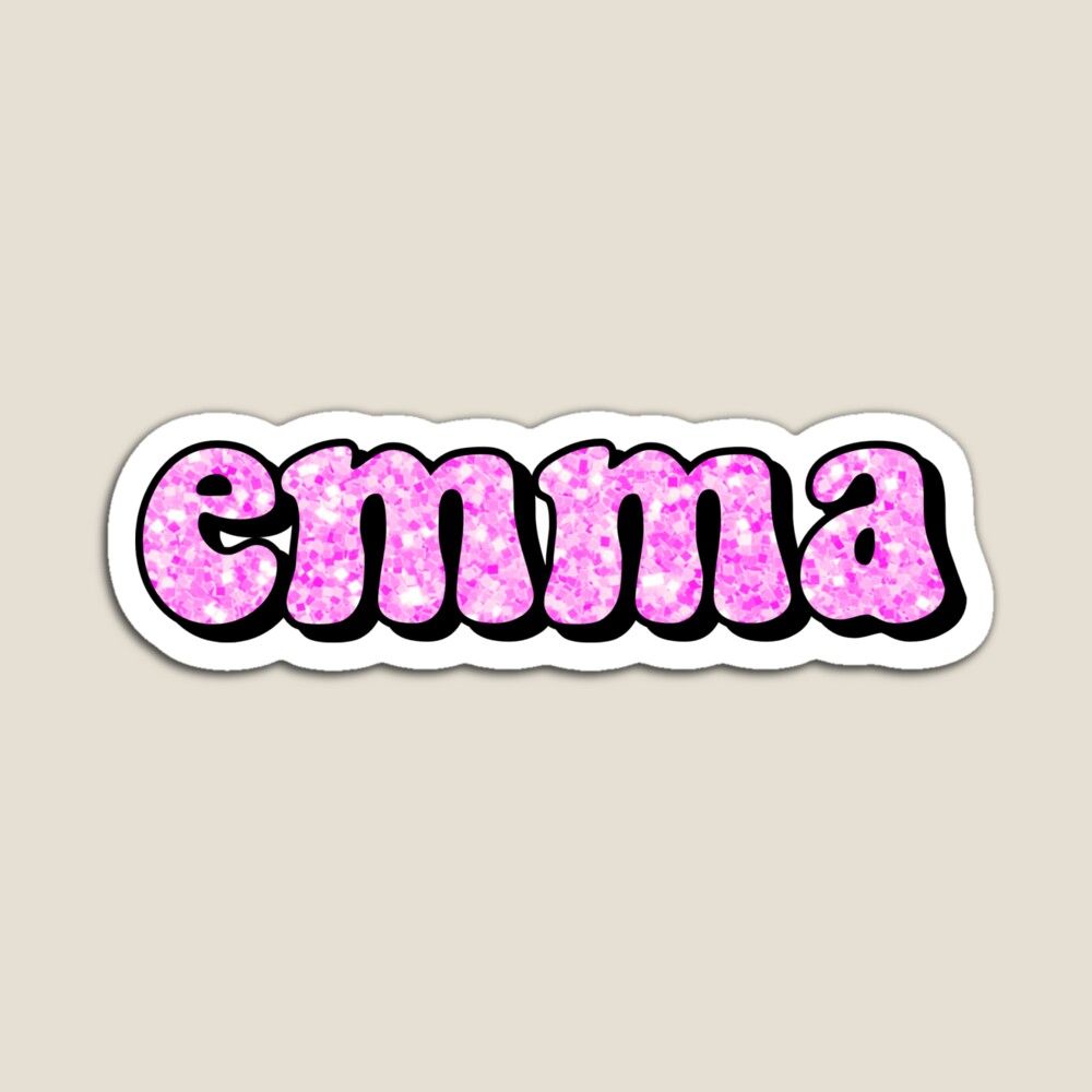 1000x1000 aesthetic hot pink glitter emma name Greeting Card