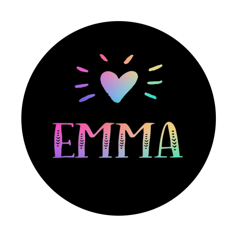 1000x1000 Emma Gift Heart Rainbow Watercolor Love Name Emma PopSockets PopGrip: Swappable Grip for Phones & Tablets : Cell Phones & Accessories