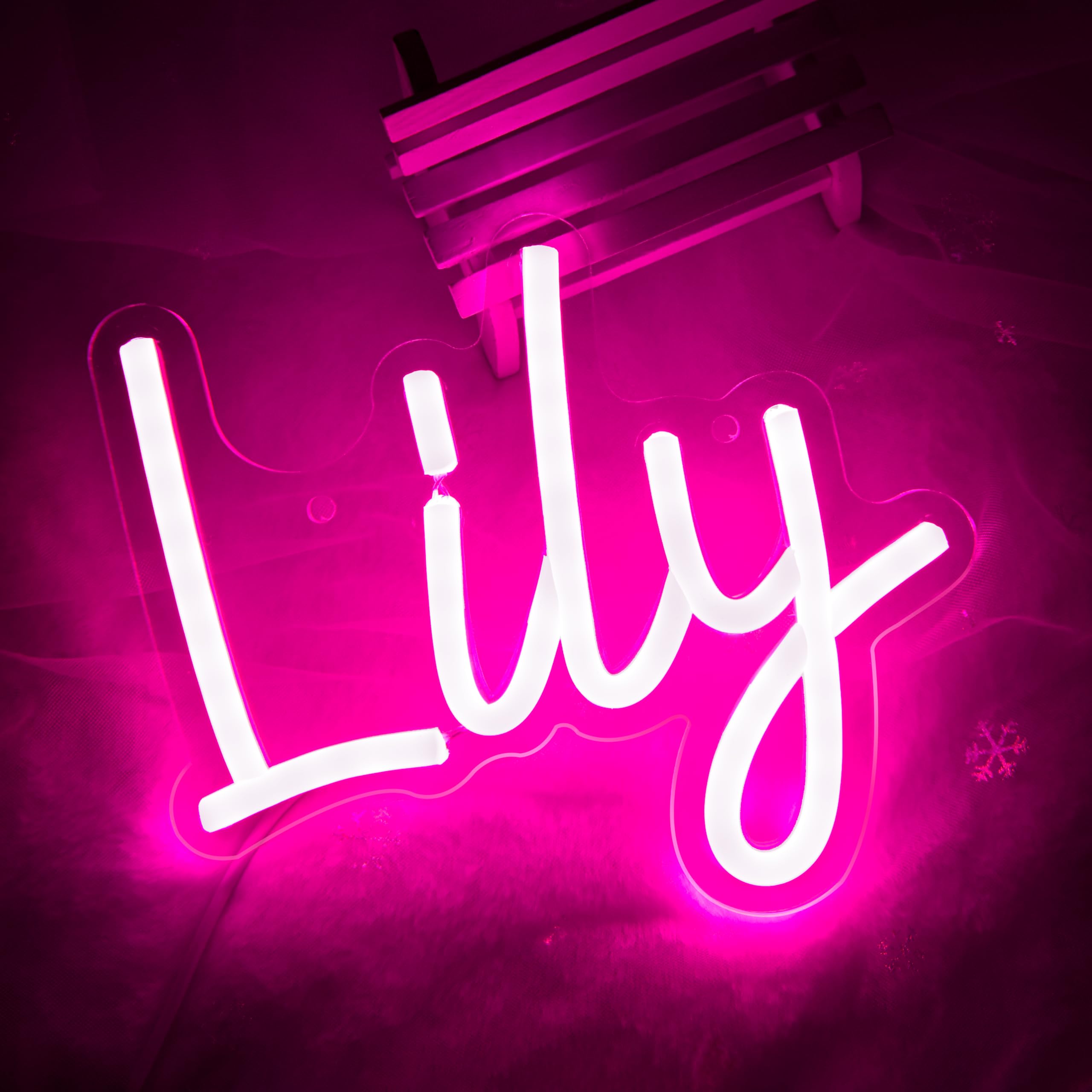 2560x2560 Lily Name Neon Sign For Wall Decor, LED Lily Name Neon Light For Kids Bedroom, Birthday Party Decoration, Neon Sign Lily For Wall Decor, Lily Birthday Decor For Girl, Size 9 * 6.7 Inch(JTLD011 08)