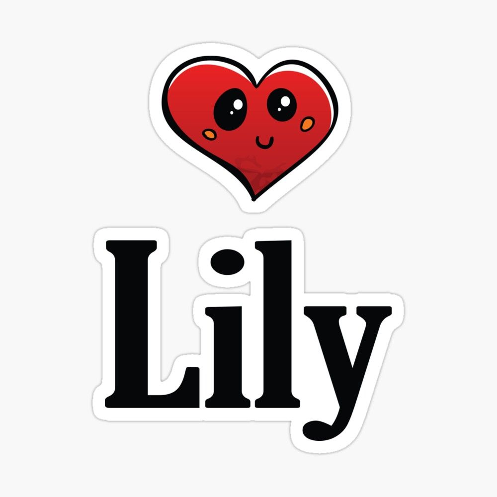 1000x1000 Lily Cute Heart My Name Is Lily! Art Print