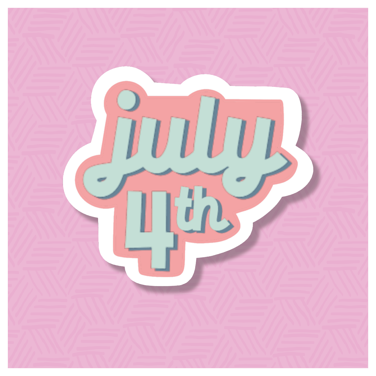 1200x1200 July 4th Hand Lettered Digital Sticker File