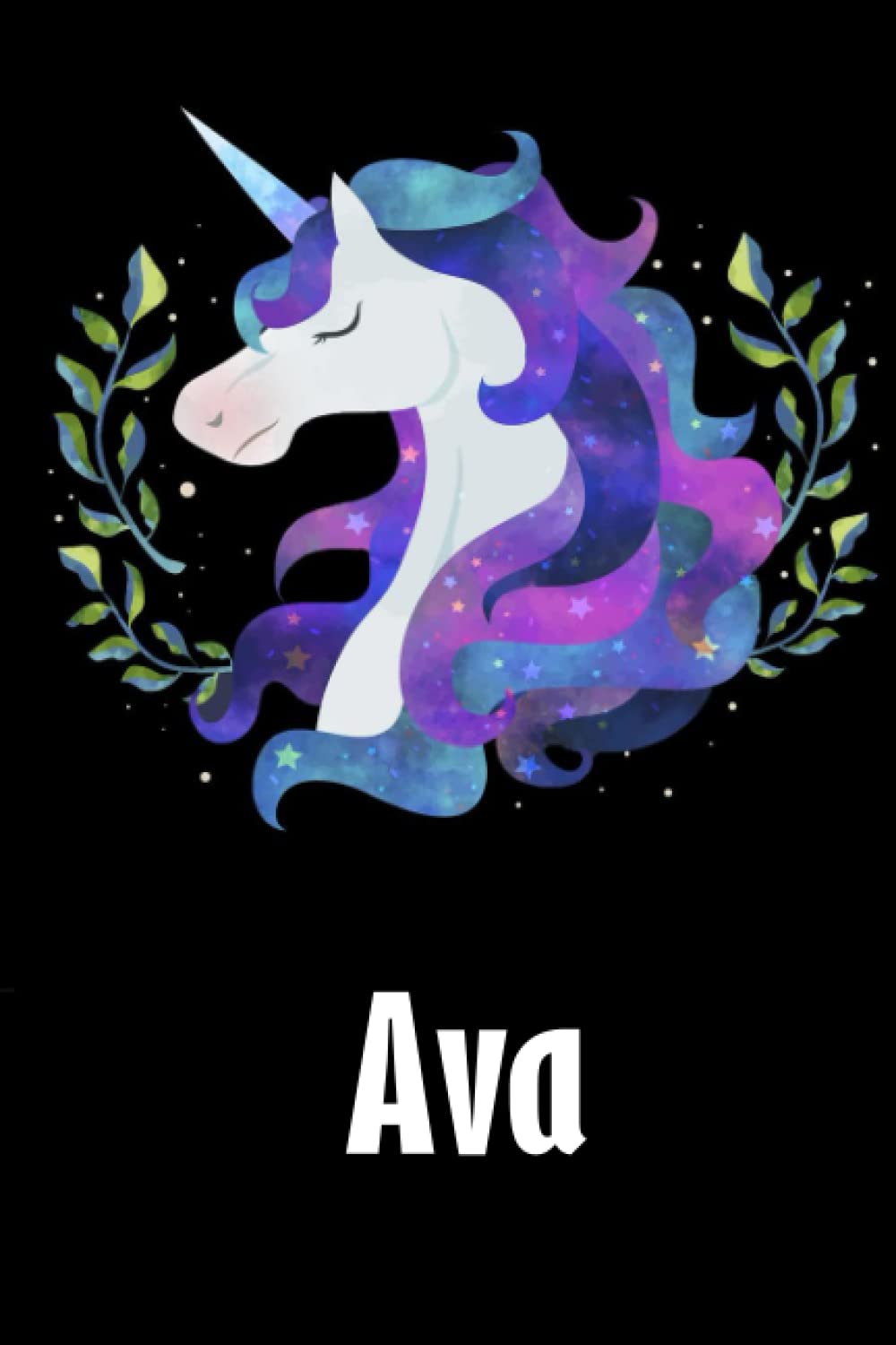 1000x1500 Ava Notebook Cute Unicorn Personalized Name Journal For Ava Letter