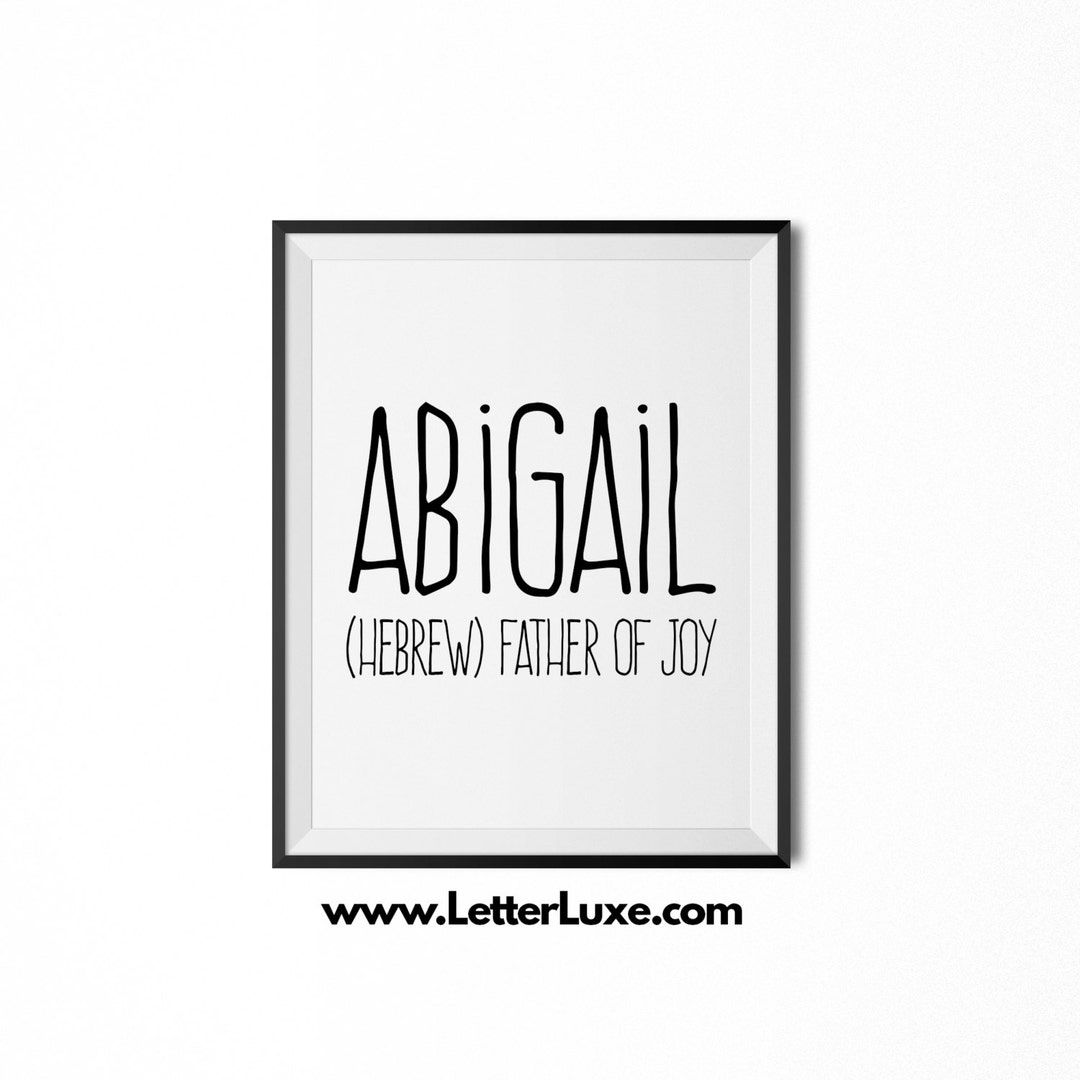 1080x1080 Abigail Name Meaning Art, Abigail Printable Baby Shower Gift, Nursery Printable Art, Digital Print, Nursery Decor, Typography Wall Decor