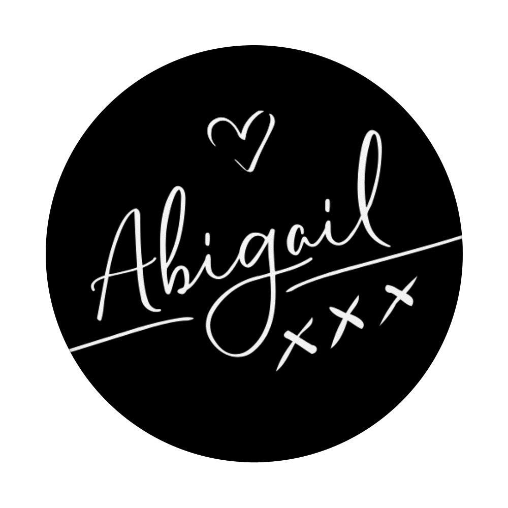 1000x1000 Abigail Name XXX Kisses Love Heart Black & White : Cell Phones & Accessories