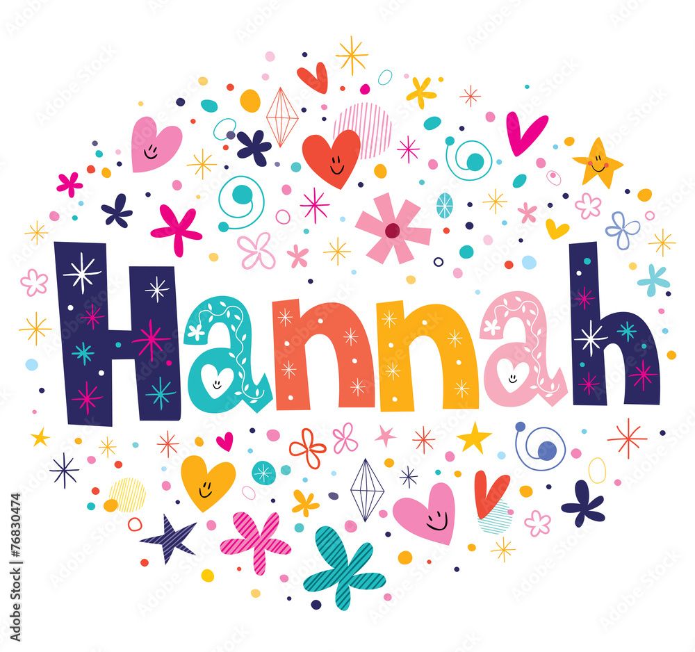 1000x938 Hannah name design Stock Vector