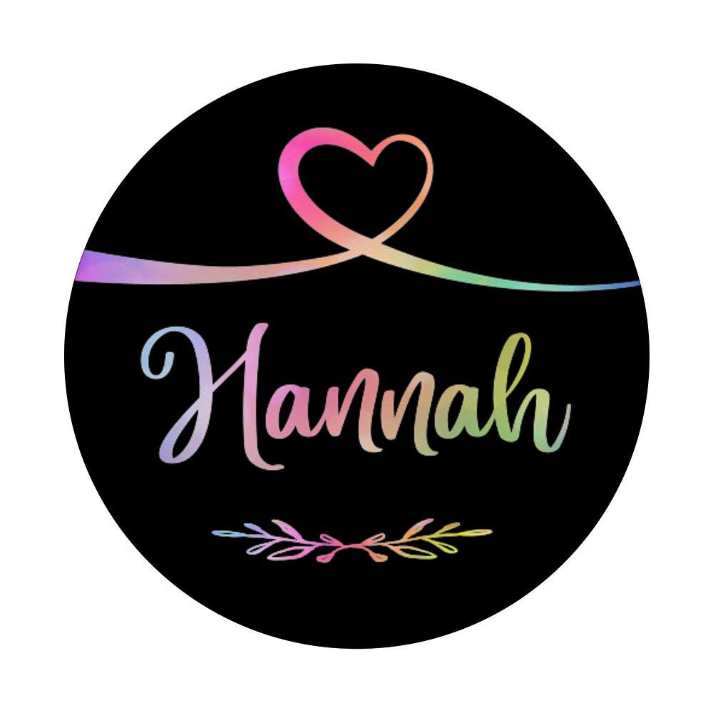 1000x1000 Hannah Heart Rainbow Personalized Name Black Hannah Gift PopSockets PopGrip: Swappable Grip for Phones & Tablets : Cell Phones & Accessories