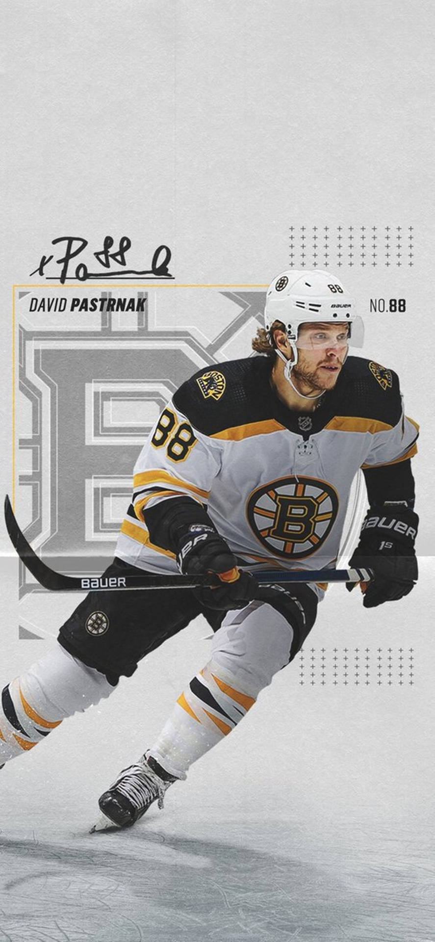 887x1920 Download Dynamic Ice Hockey Star David Pastrnak In Action Wallpaper