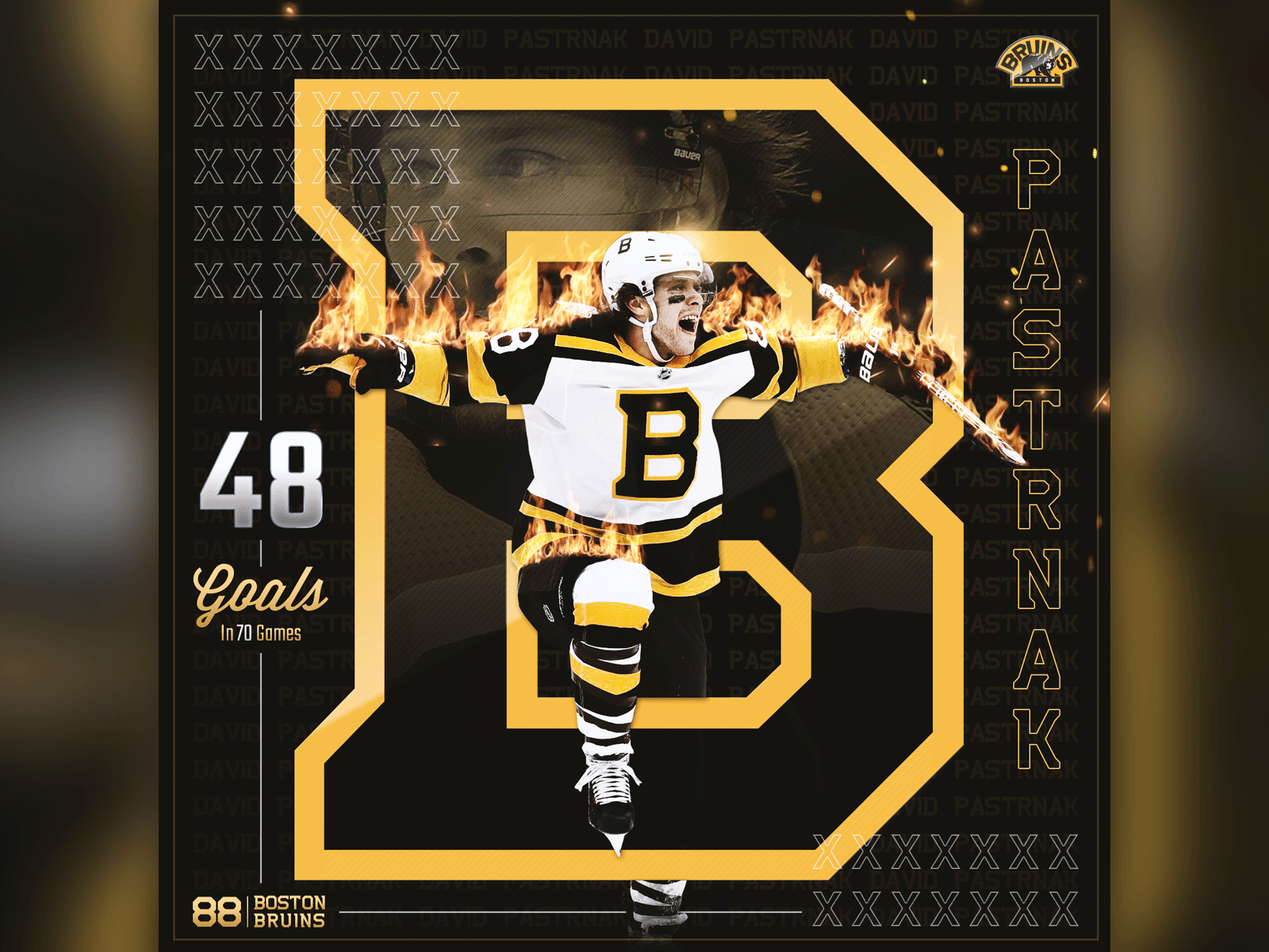 1600x1200 David Pastrnak NHL 48 Goal Poster by Kyle Dekker on Dribbble